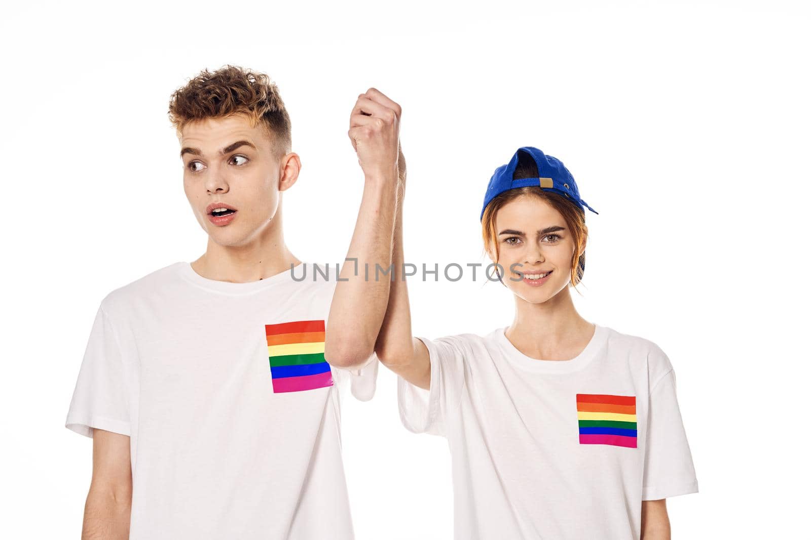 couple Flag lgbt transgender sexual minorities light background by Vichizh