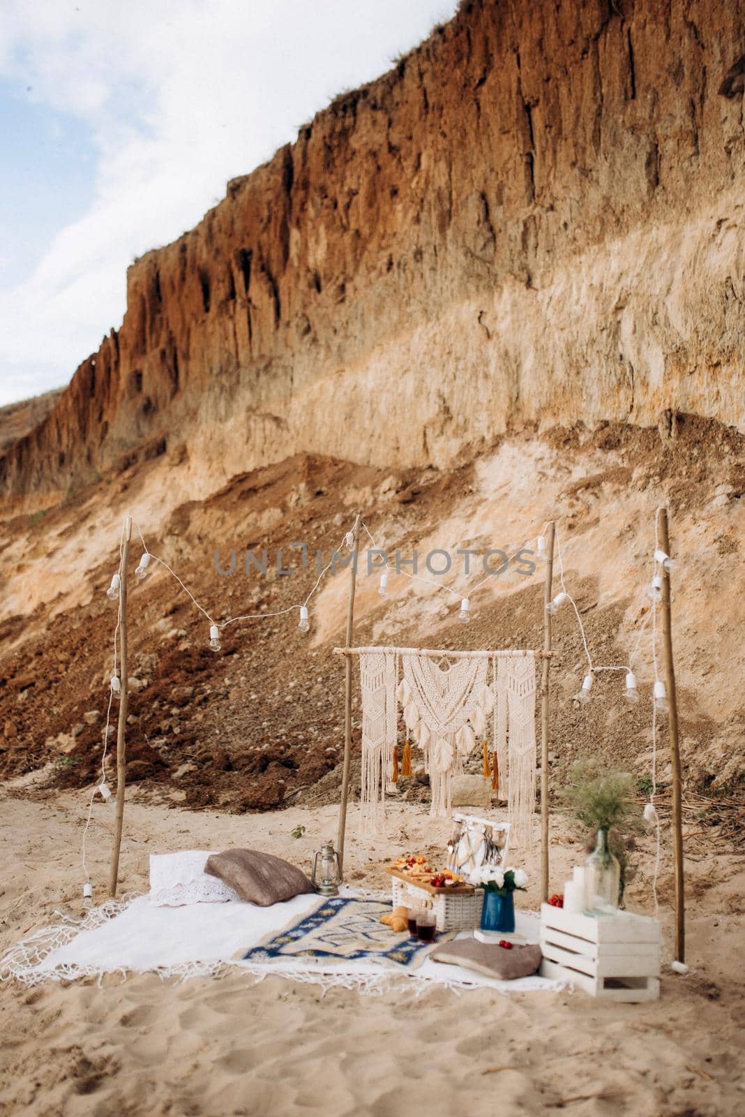 picnic in nature with a basket of delicious products