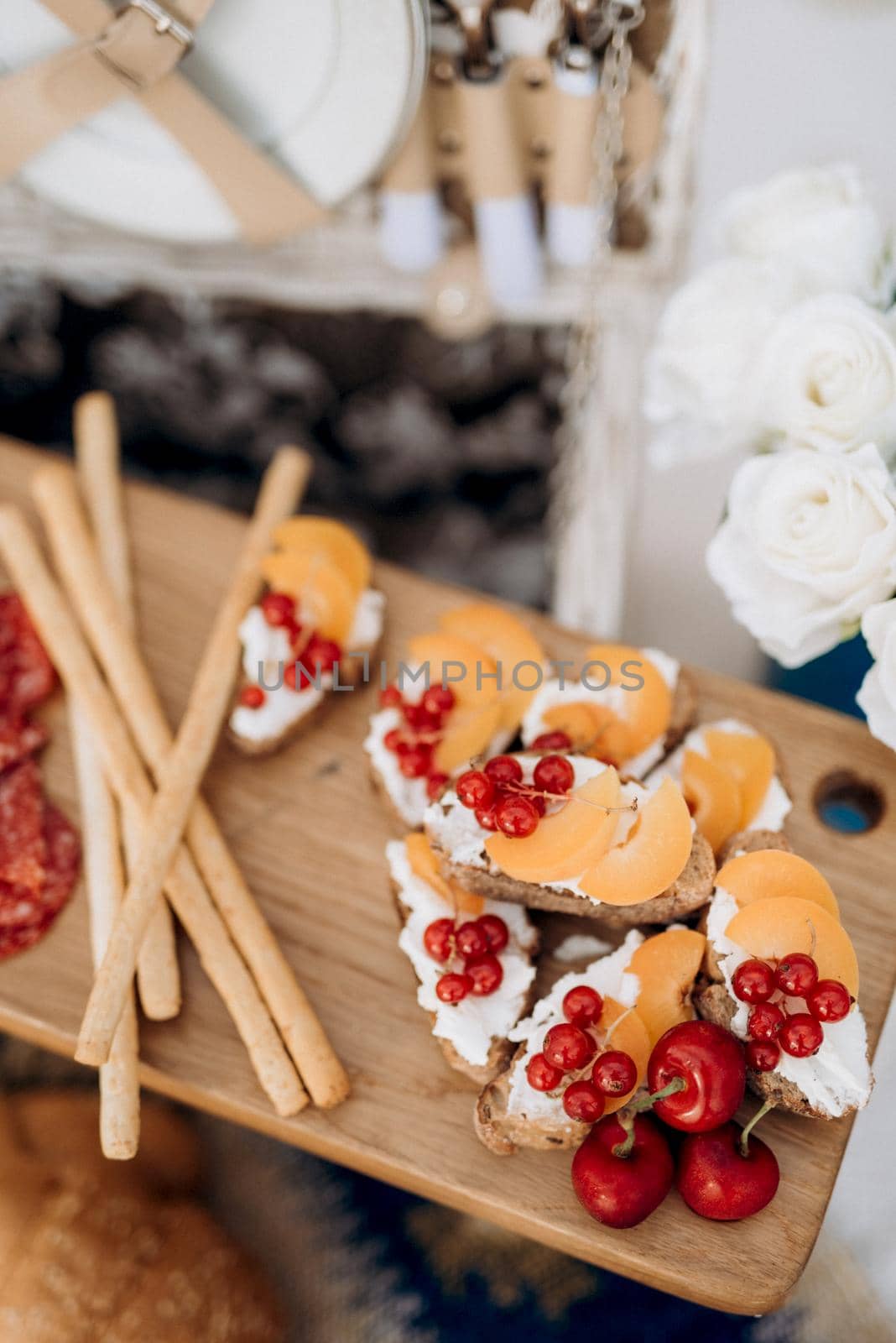 picnic in nature with a basket of delicious products