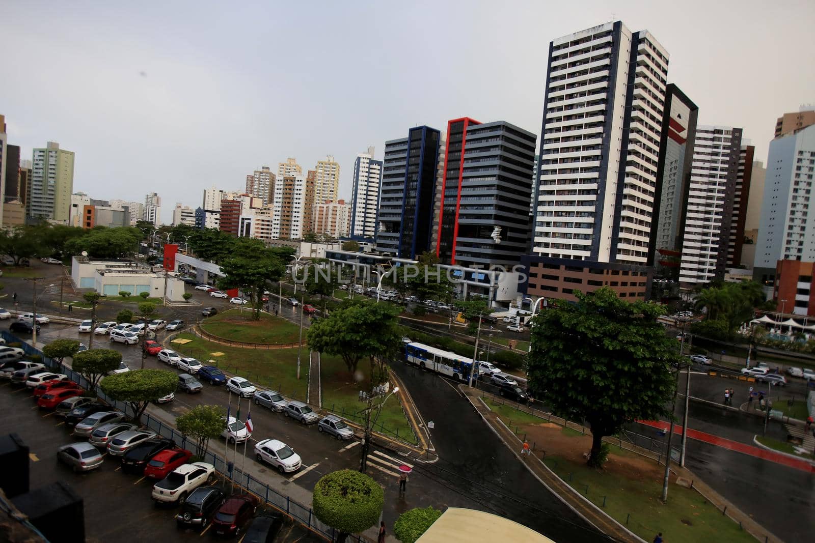 salvador, bahia, brazil - august 29, 2016: Aerial view of residential and commercial buildings in the Itaigara neighborhood in Salvador. In the image you can also see Avenida ACM.