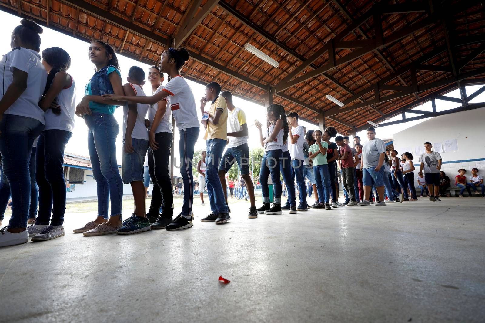 lauro de freitas, bahia, brazil - august 21, 2019: public school students are seen in a classroom in the city of lauro de Freitas.