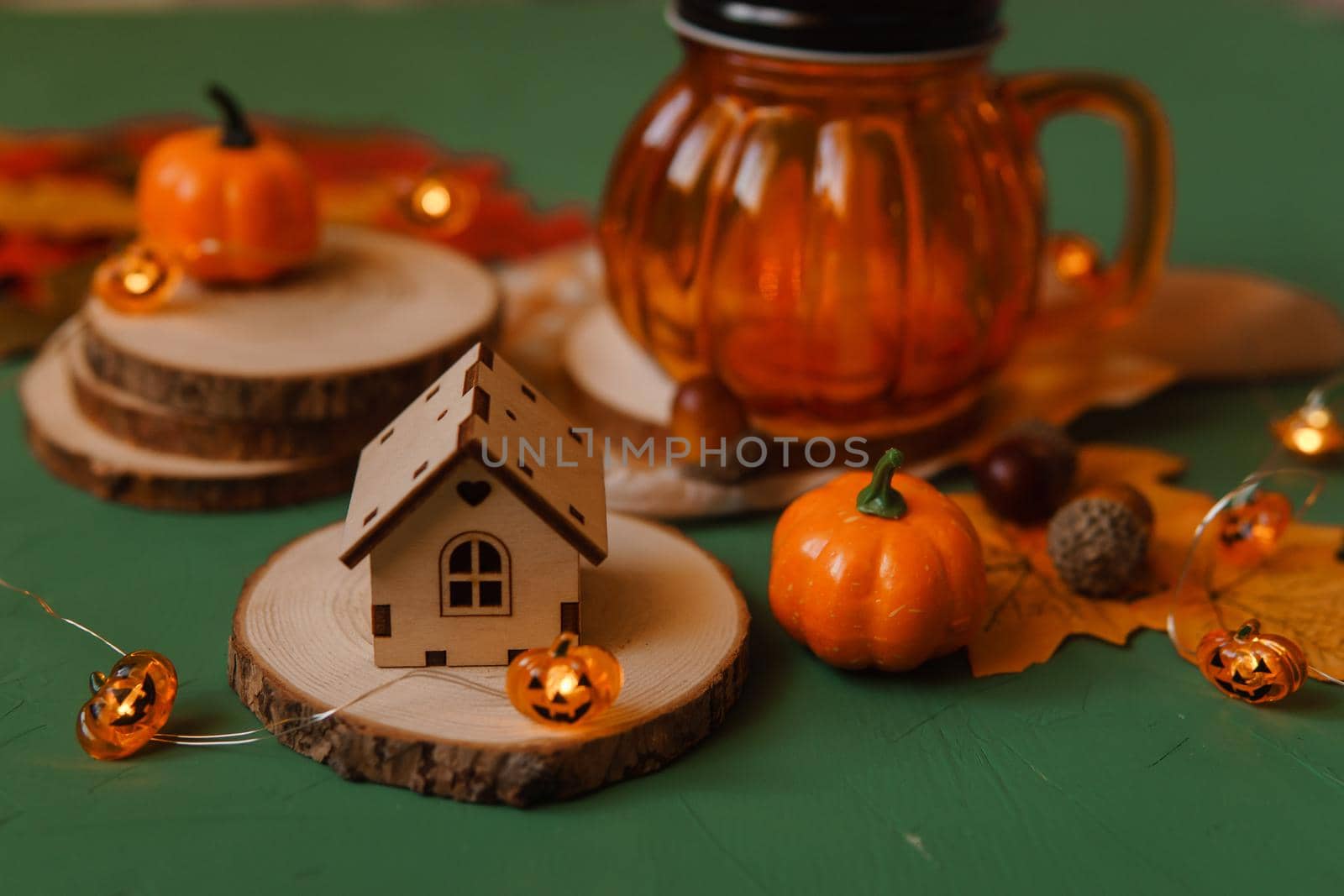 Autumn decor in the theme of the Halloween holiday