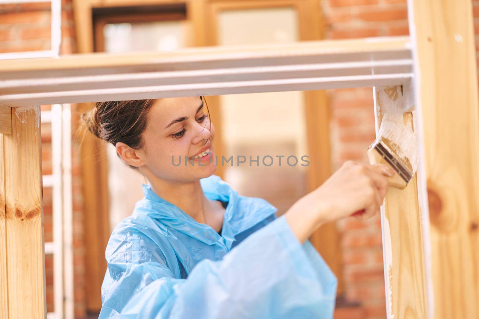 women paint wooden structures brush painter decoration by Vichizh