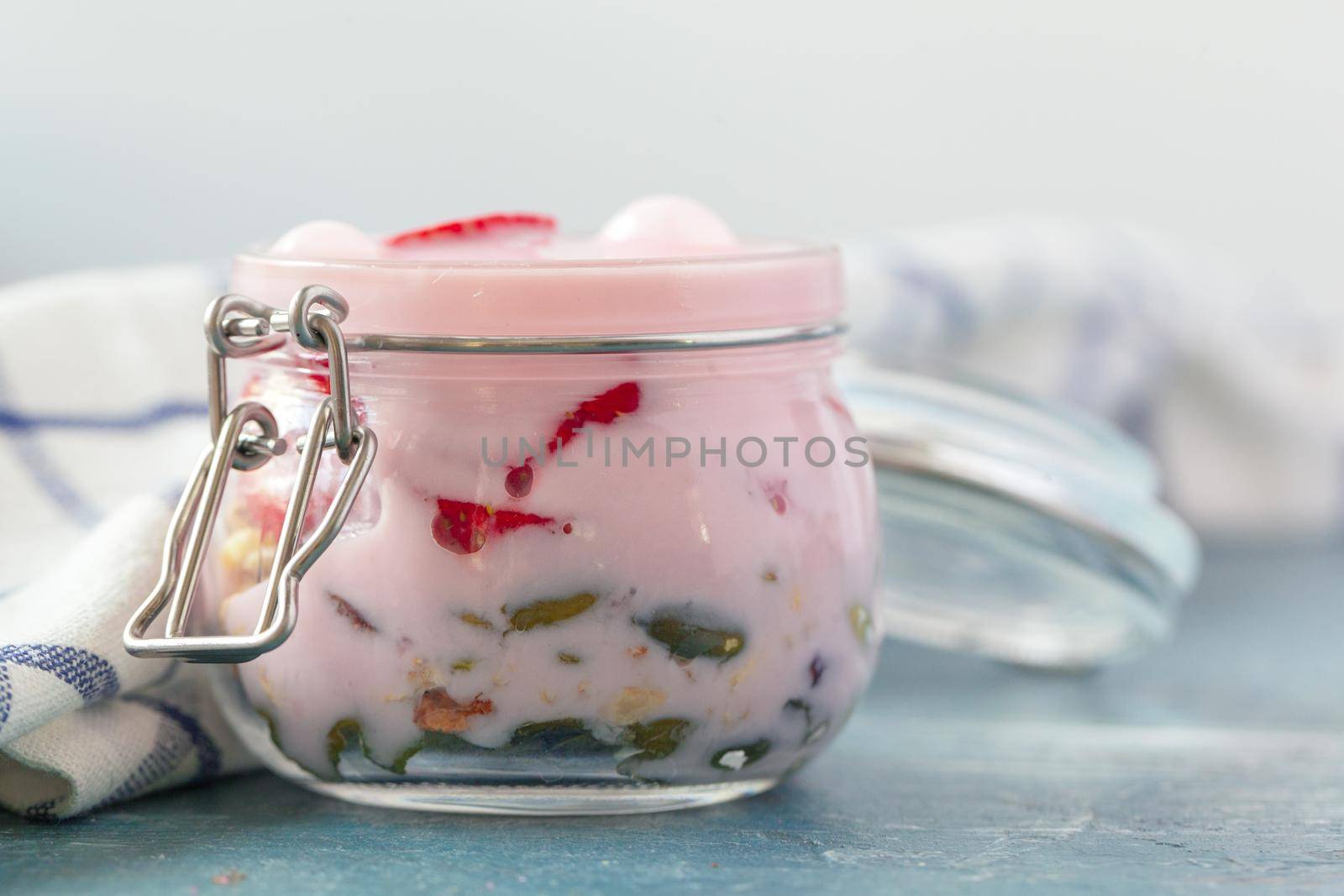 Breakfast parfait with homemade granola and yogurt