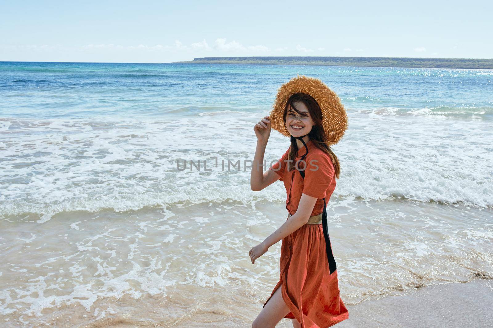 woman by the ocean beach start island landscape paradise by Vichizh