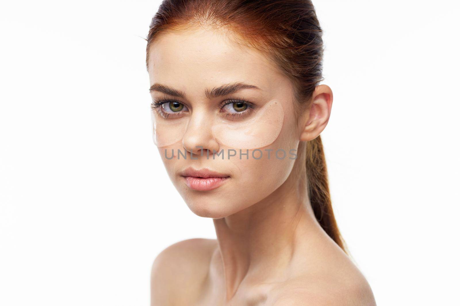 woman with clean skin collagen facial health care close-up. High quality photo