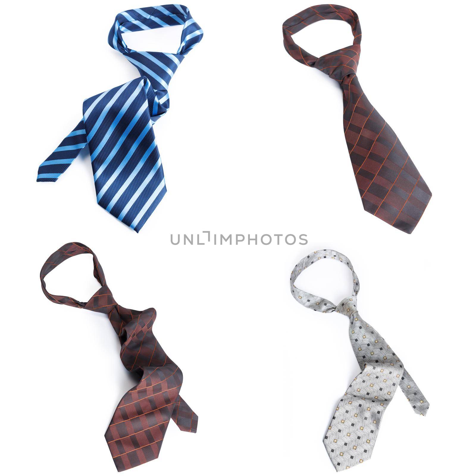 Neck ties collage isolated on white background by Fabrikasimf