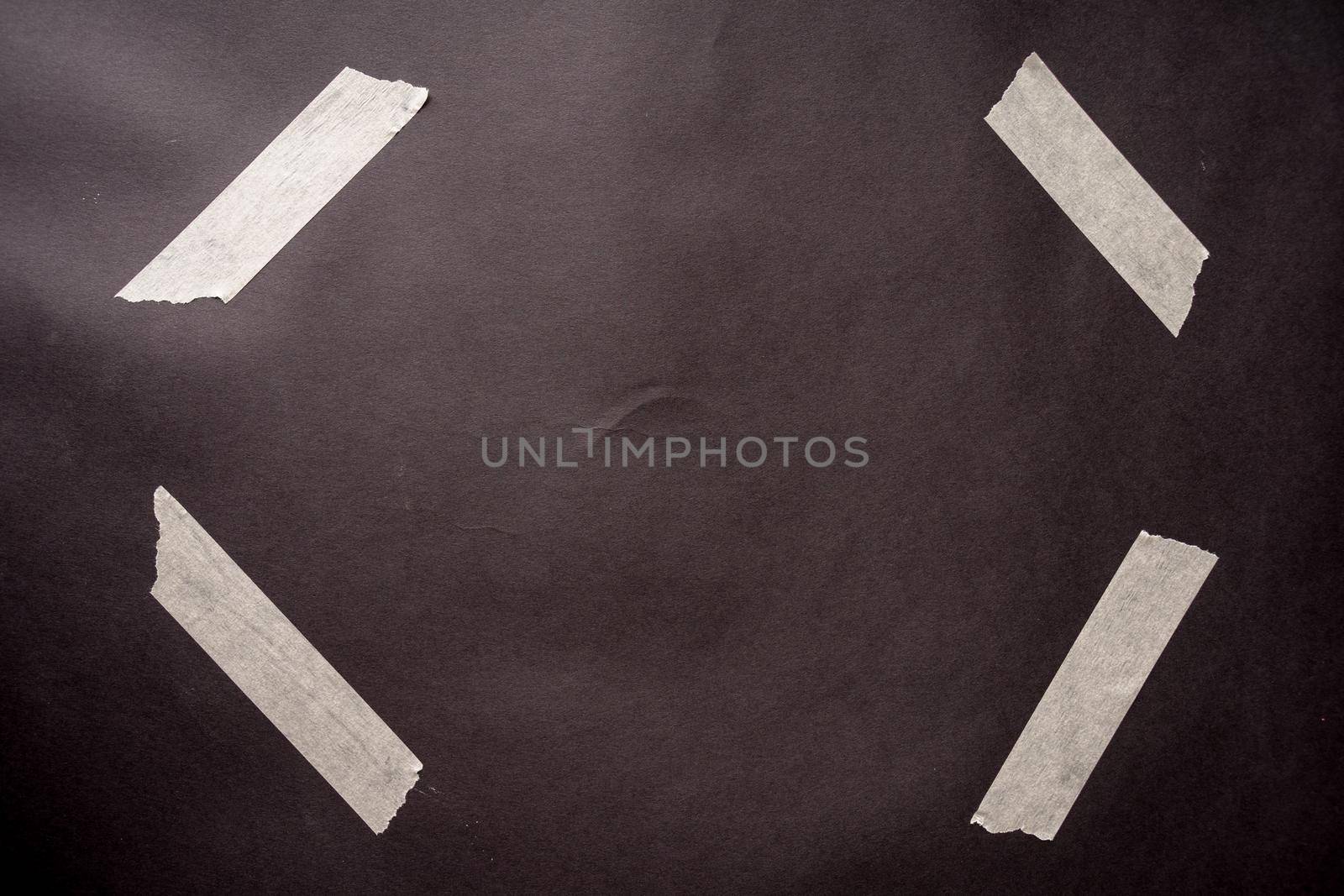 Set of white scotch tapes on black background. - image