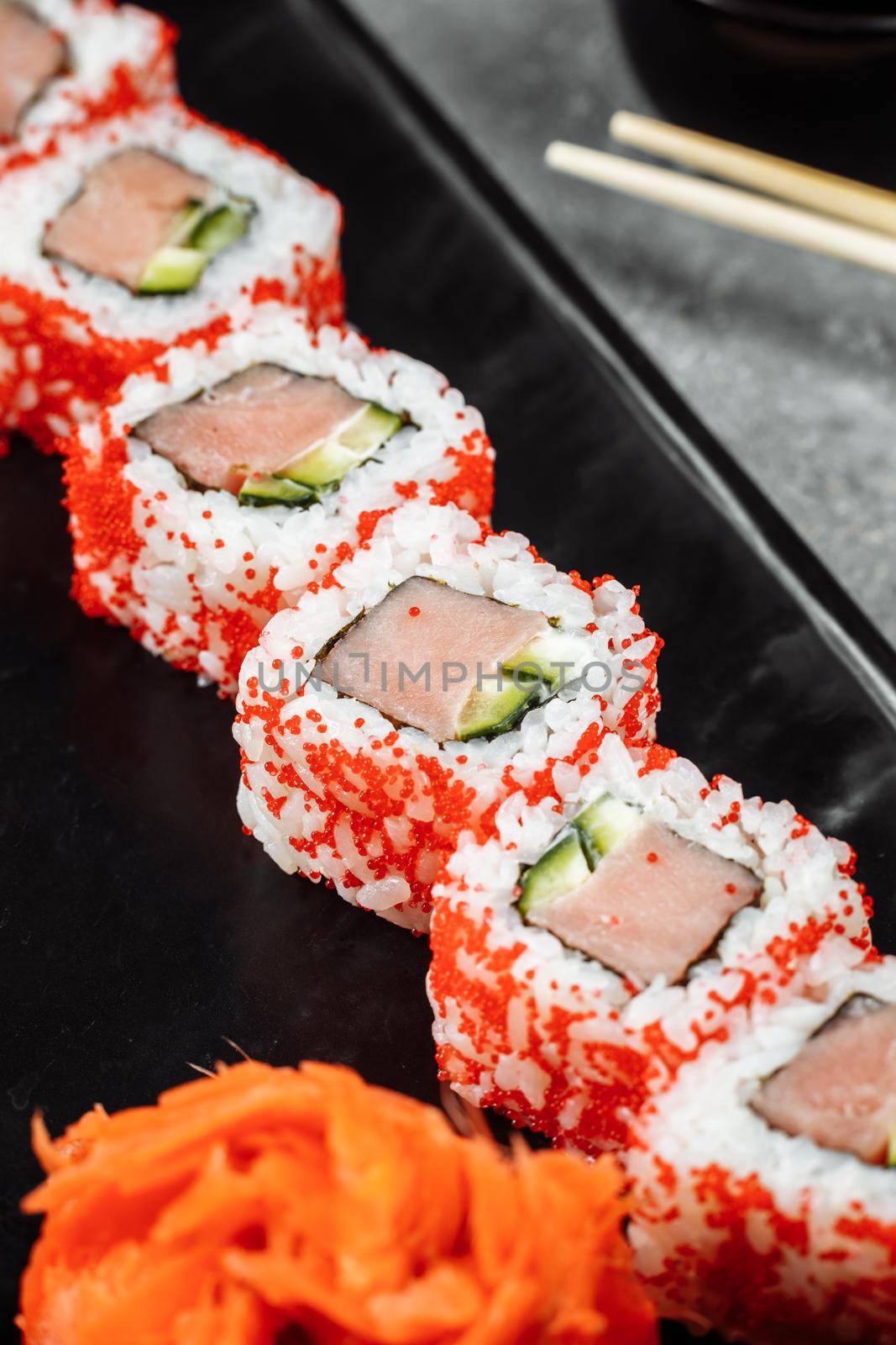 Sushi california roll with tuna in caviar by UcheaD