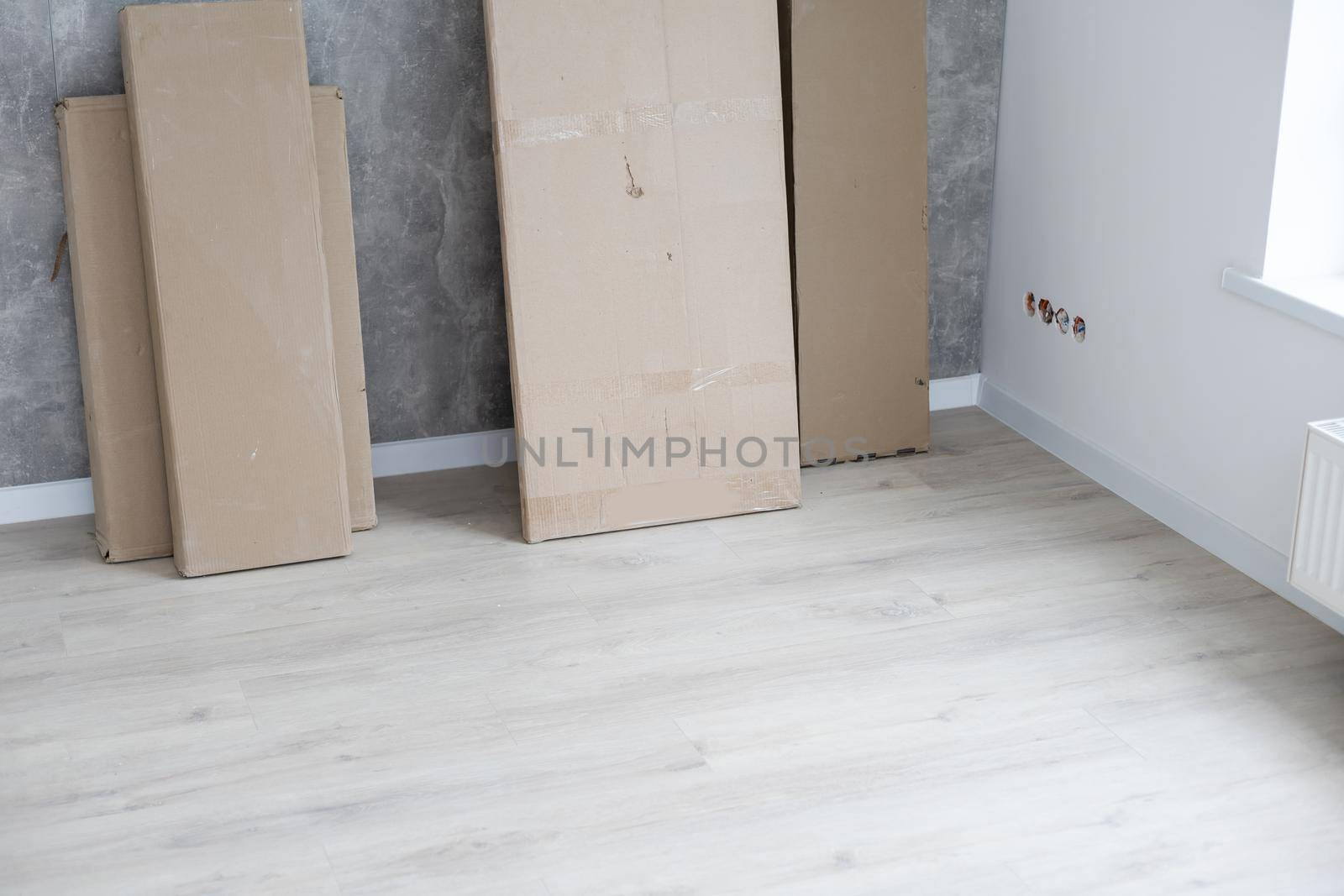 A pile of cardboard box parcel prepare to put on the shelf. The parcel preparing for shipping to customer.
