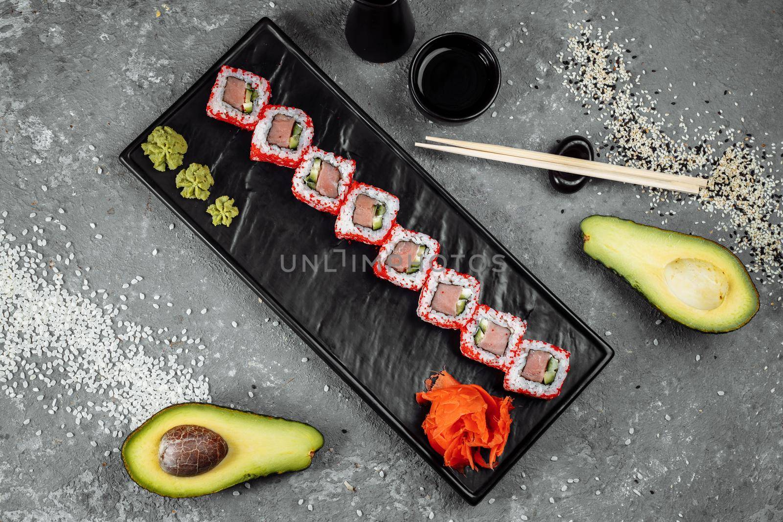 Sushi california roll with tuna in caviar by UcheaD