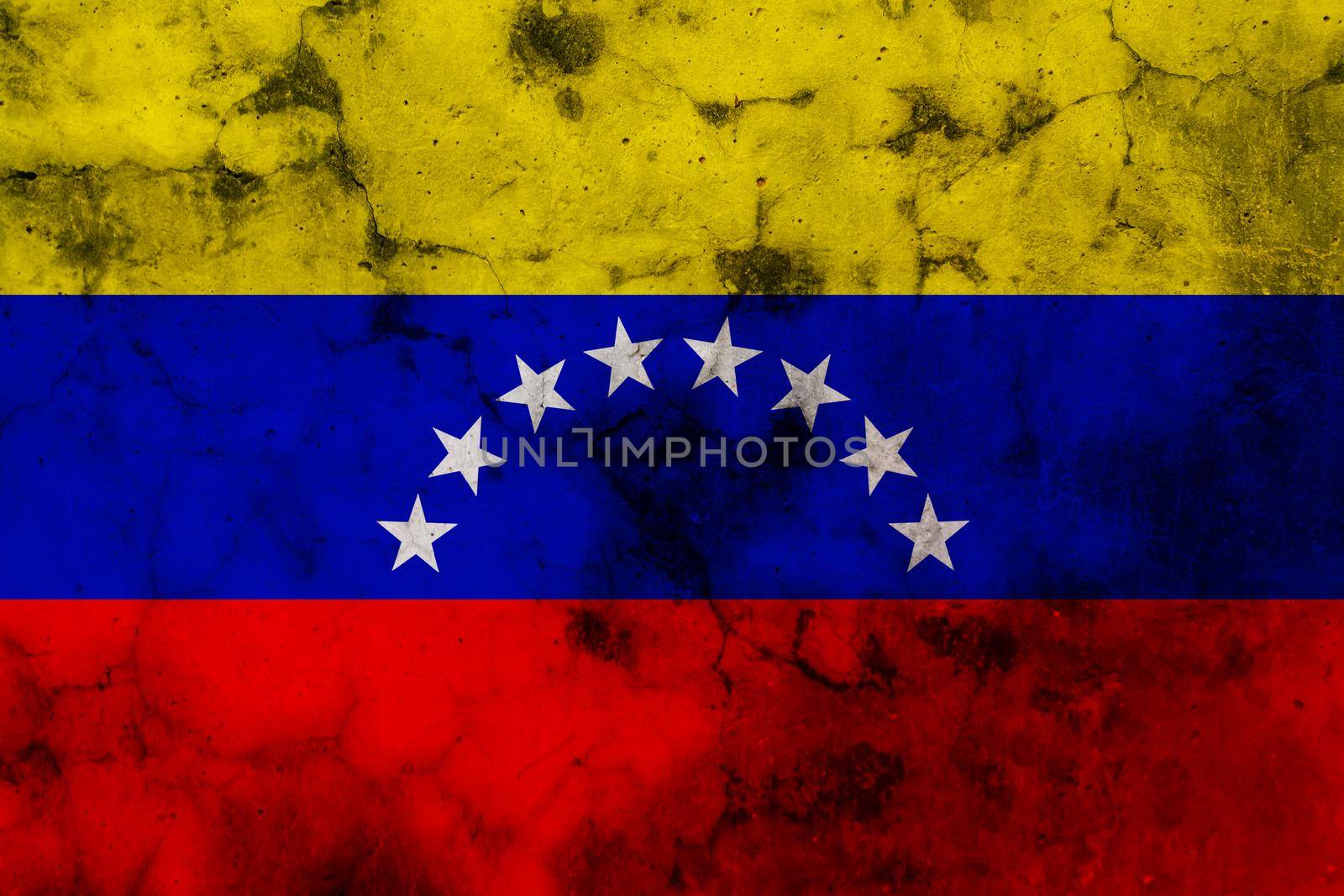 dirty weathered flag of Venezuela, paper textured