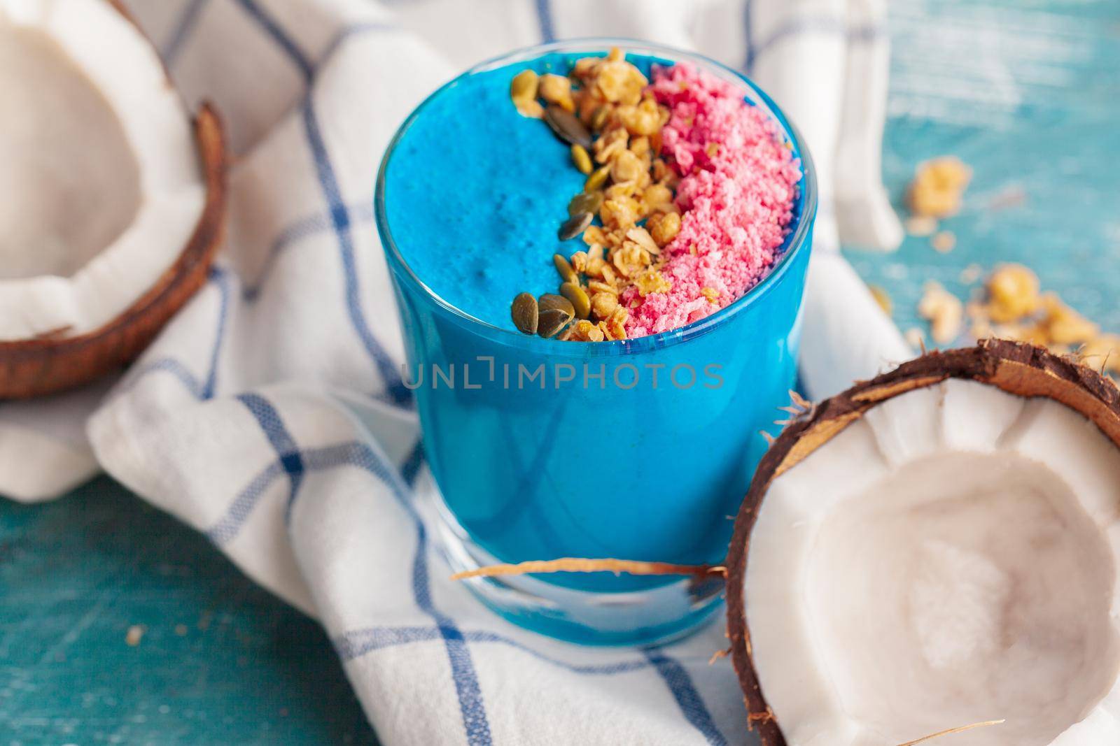 Coconut yogurt topped with grain free paleo style granola made with mixed nuts