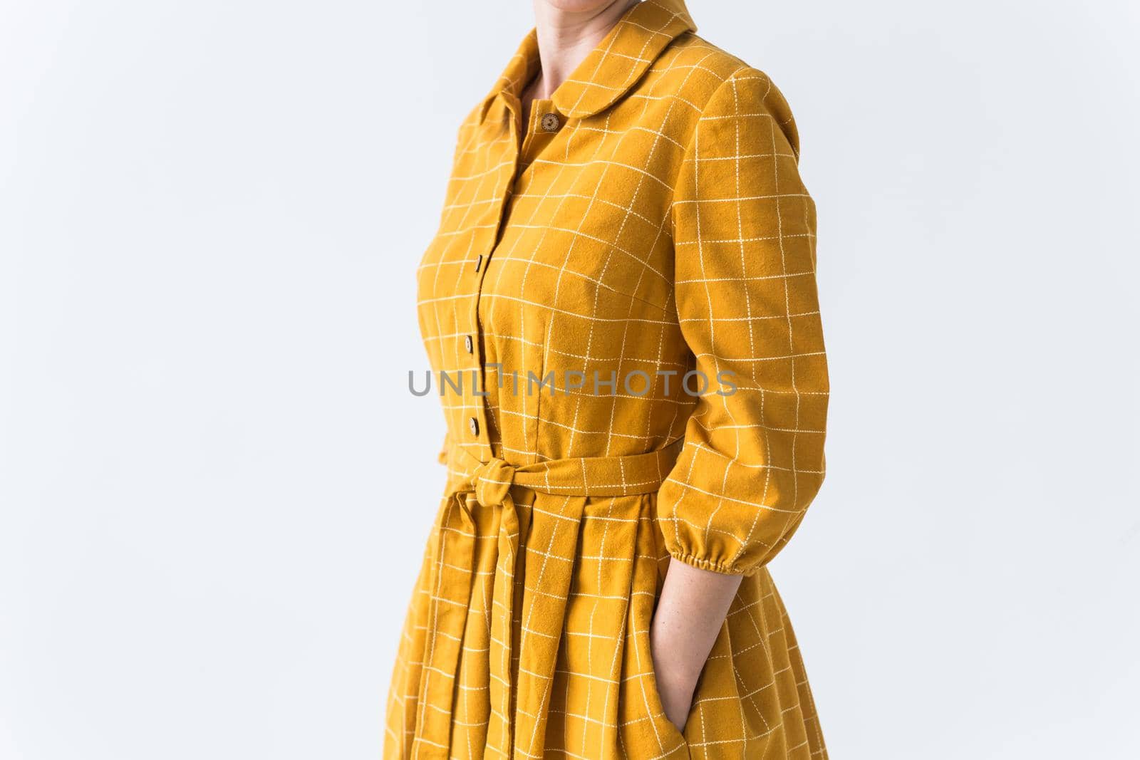 Clothing, designer and tailor concept - top background.