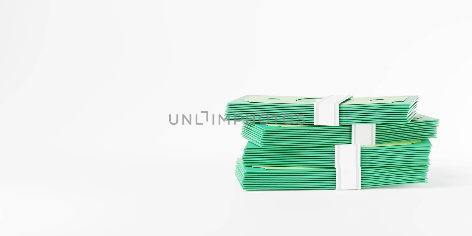 Dollar currency banknote green stack, cash money bills icon by Sorapop