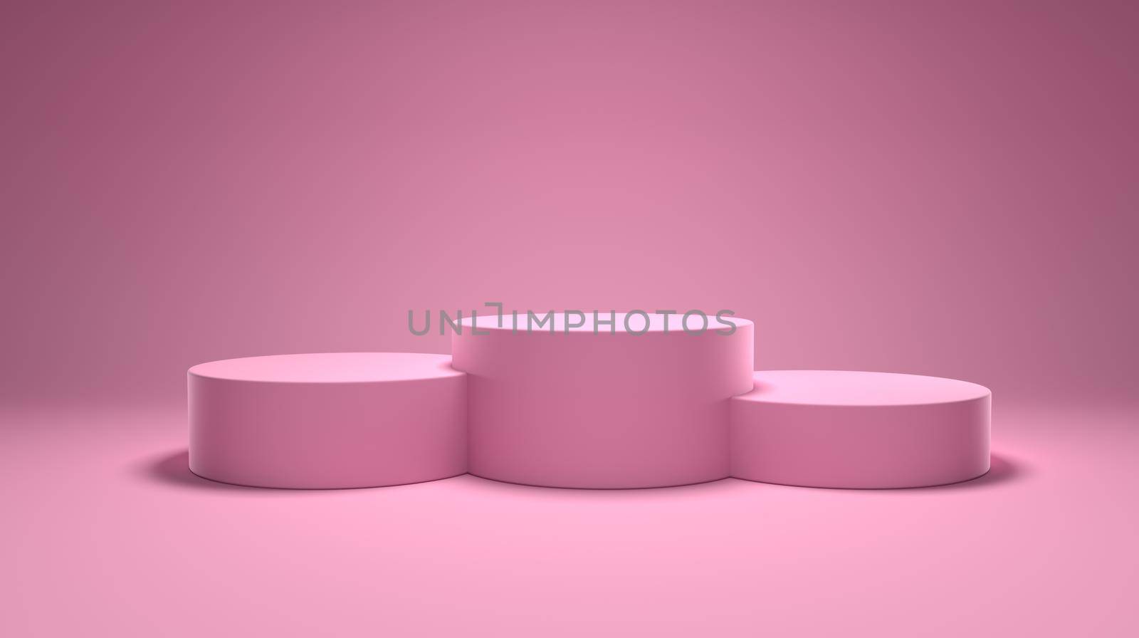 Winners podium, pedestal pink background, Award podium. 3D rendering illustration.