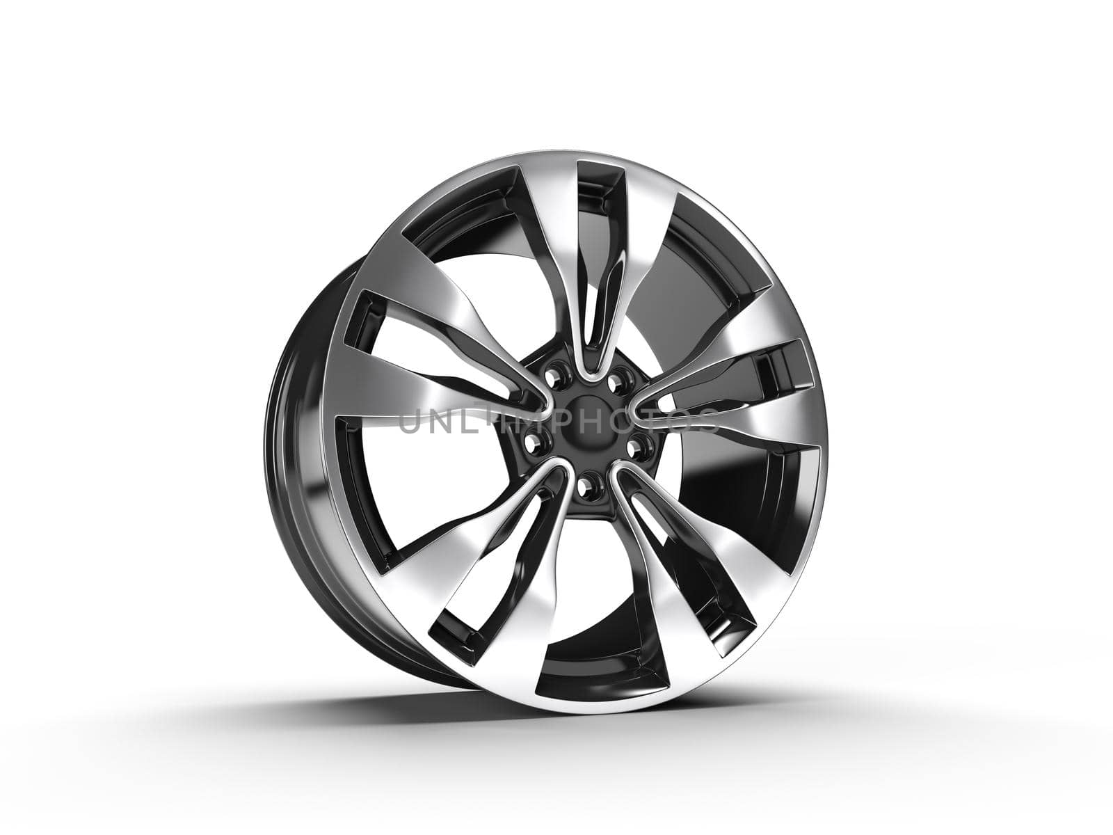 car wheels isolated on a white background 3D rendering illustration.