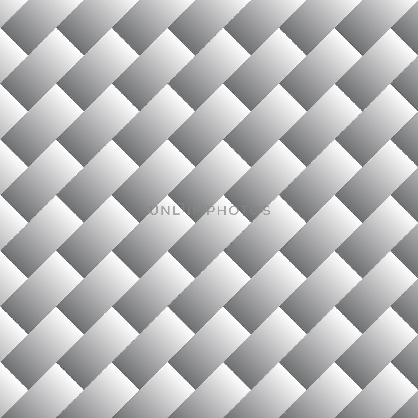 Diagonal gray gradient seamless texture. Modern stylish pattern sequence of weaving strips. Monochrome geometric ornament laying rectangles. Jpeg illustration.