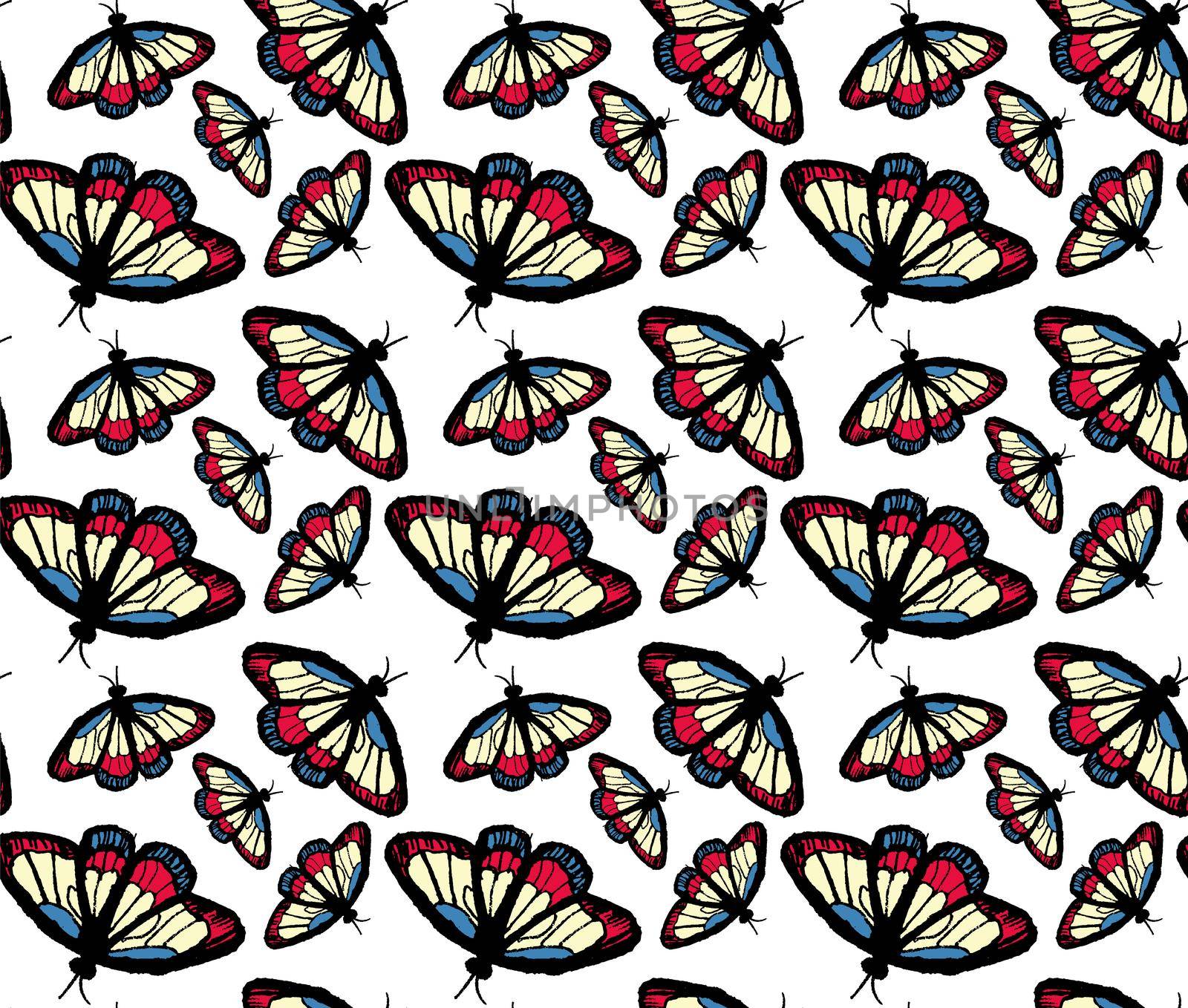 hand draw butterfly pattern. illustration