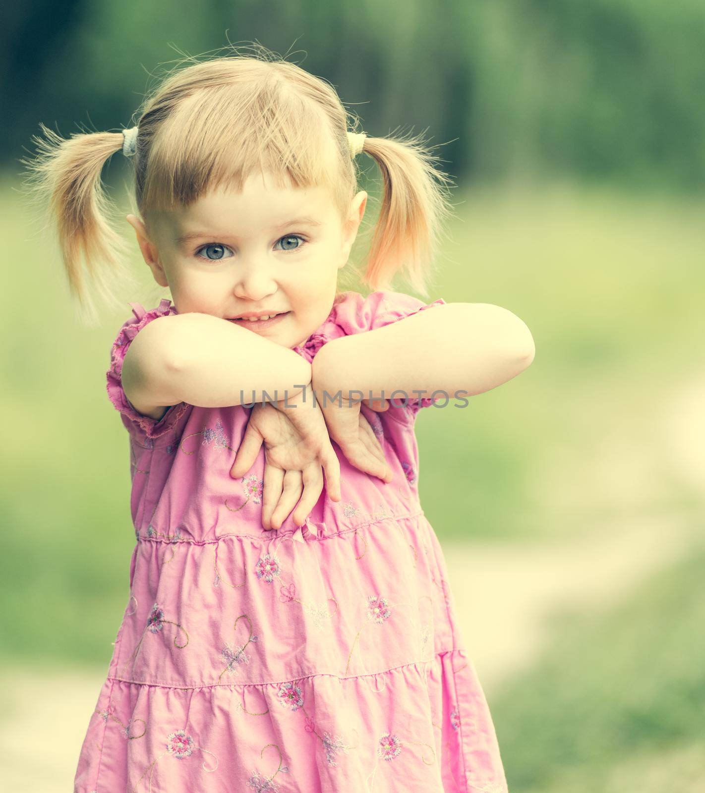 Cute little girl on the meadow by tan4ikk1