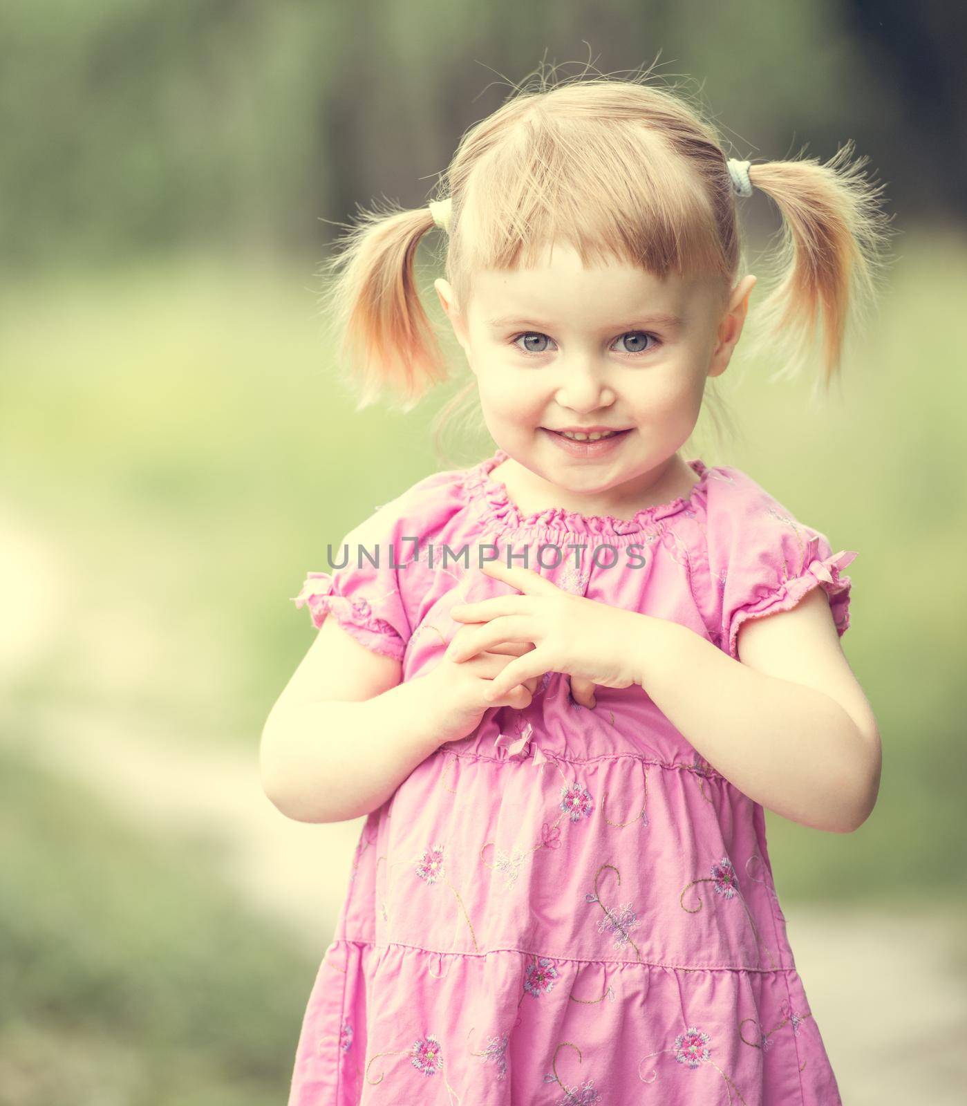 Cute little girl on the meadow by tan4ikk1
