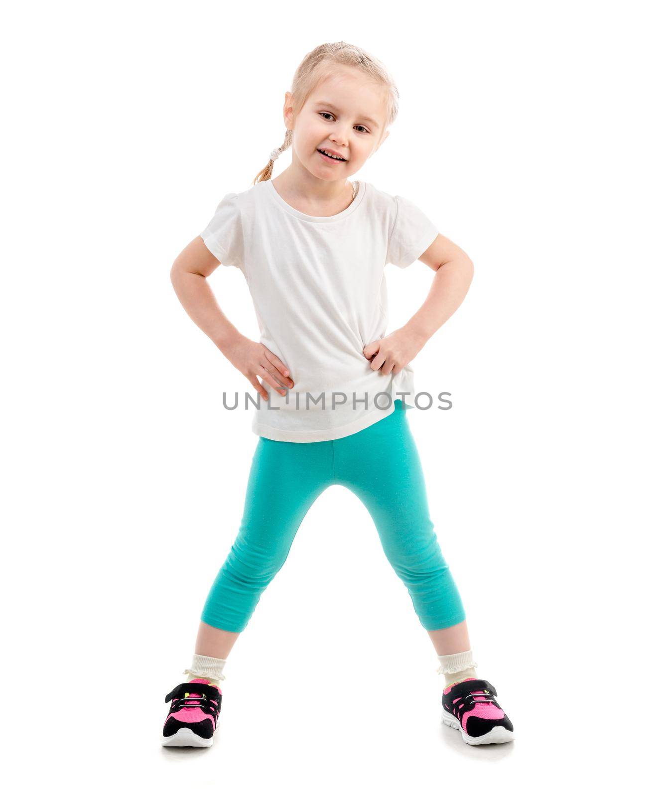 Child in sportswear, isolated on white background by tan4ikk1