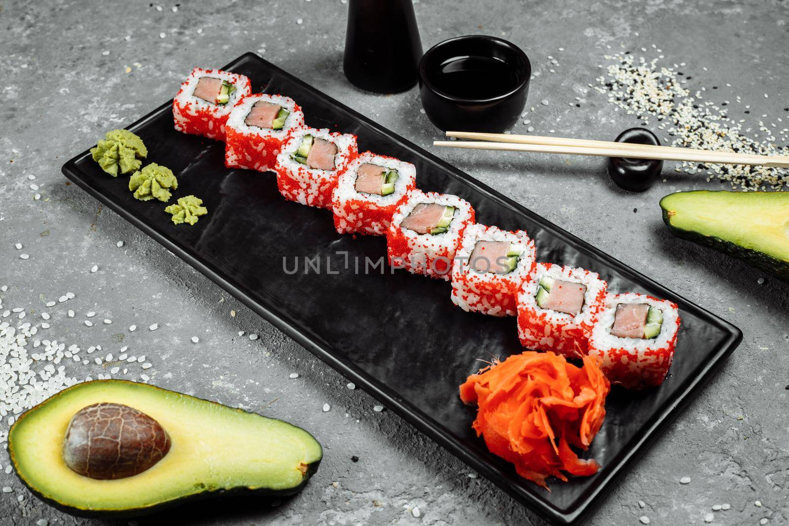 Sushi california roll with tuna in caviar by UcheaD