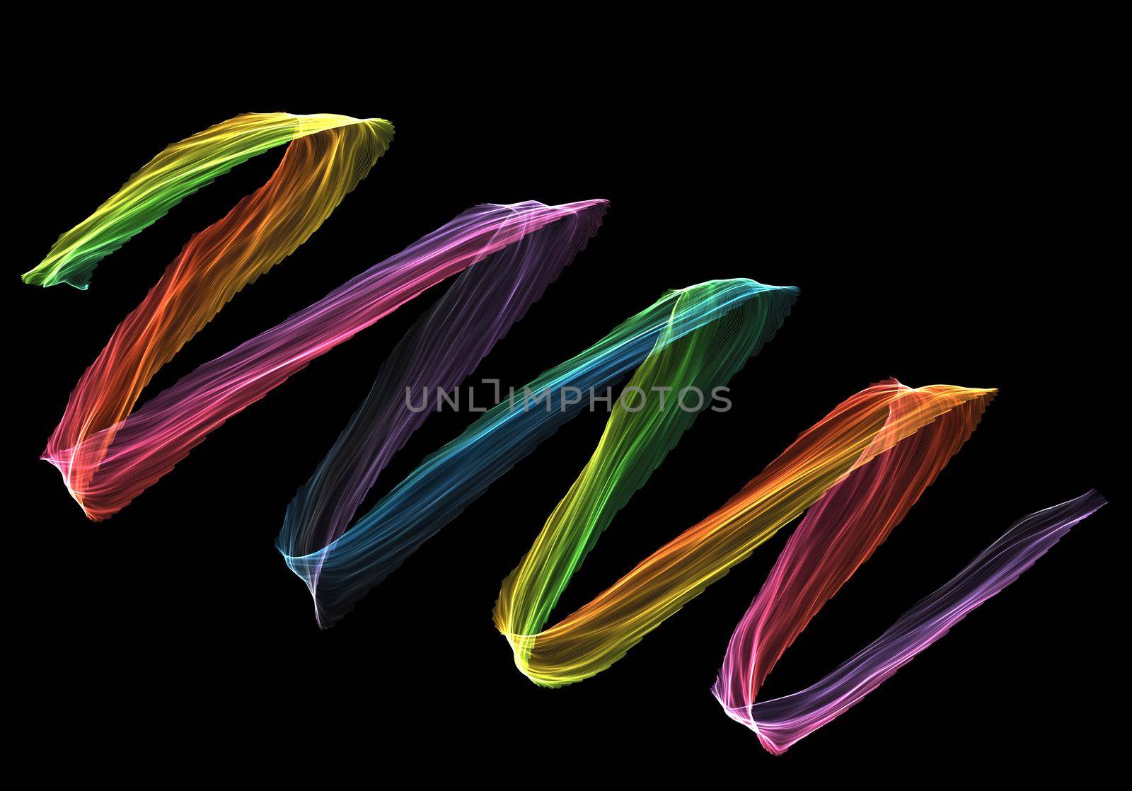 Abstract multicolor wave line, 3D rendering fractal cover photo design in size for banner or time line header
