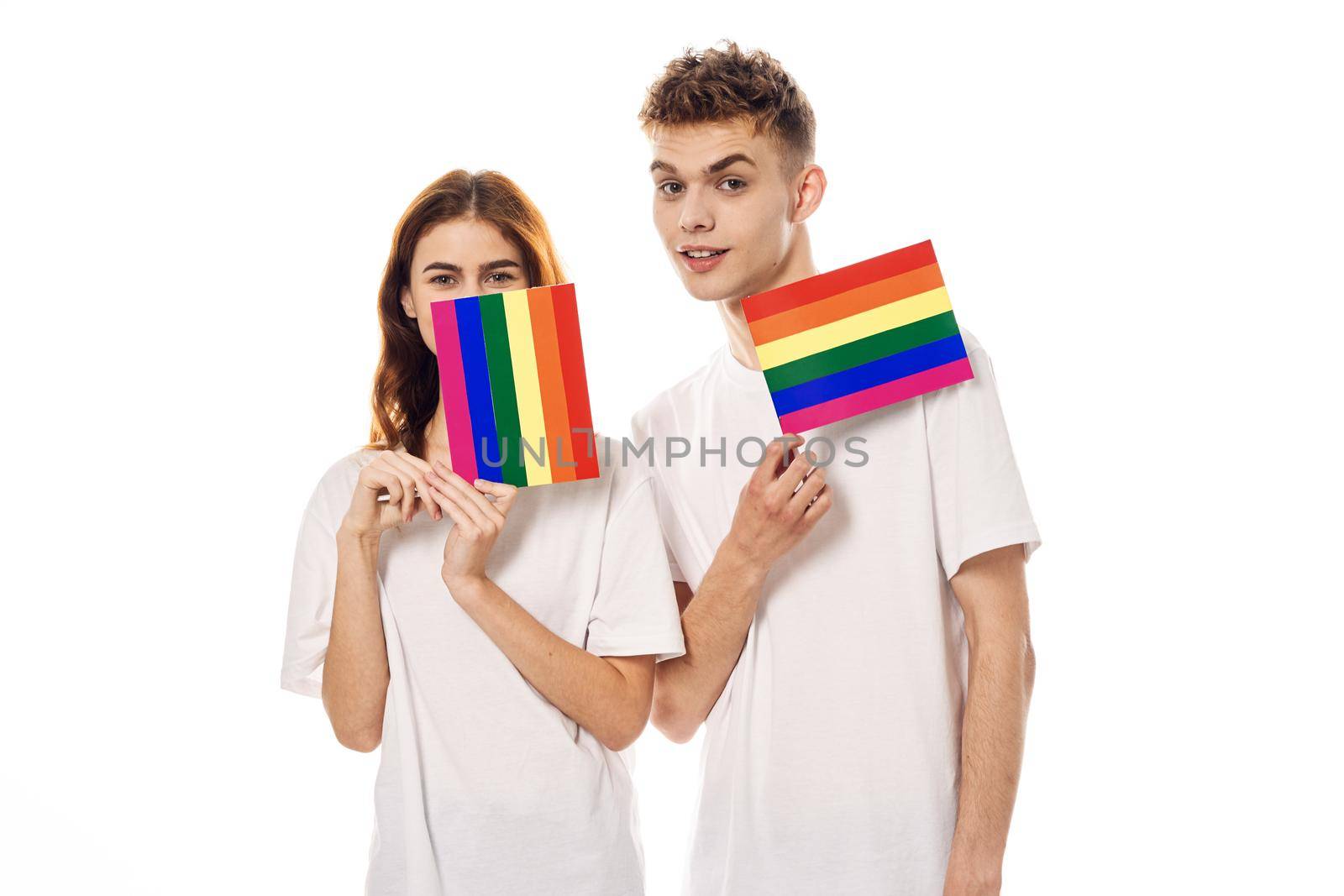 couple Flag lgbt transgender sexual minorities. High quality photo