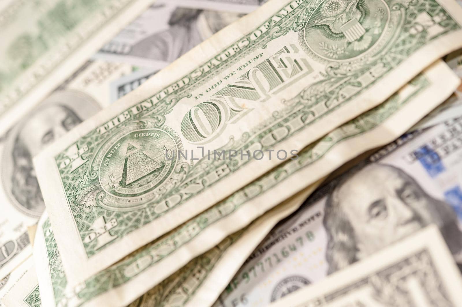 Dollars bills background. Close up cash money. by bashta