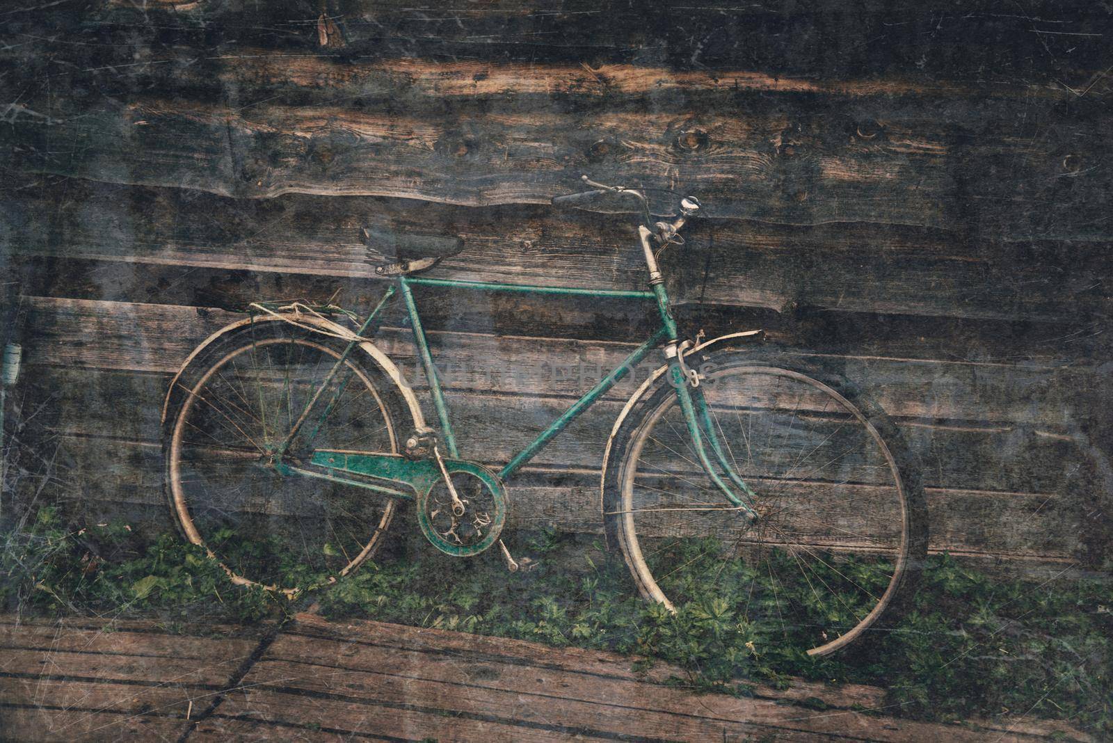 Old bicycle outdoor by alexAleksei