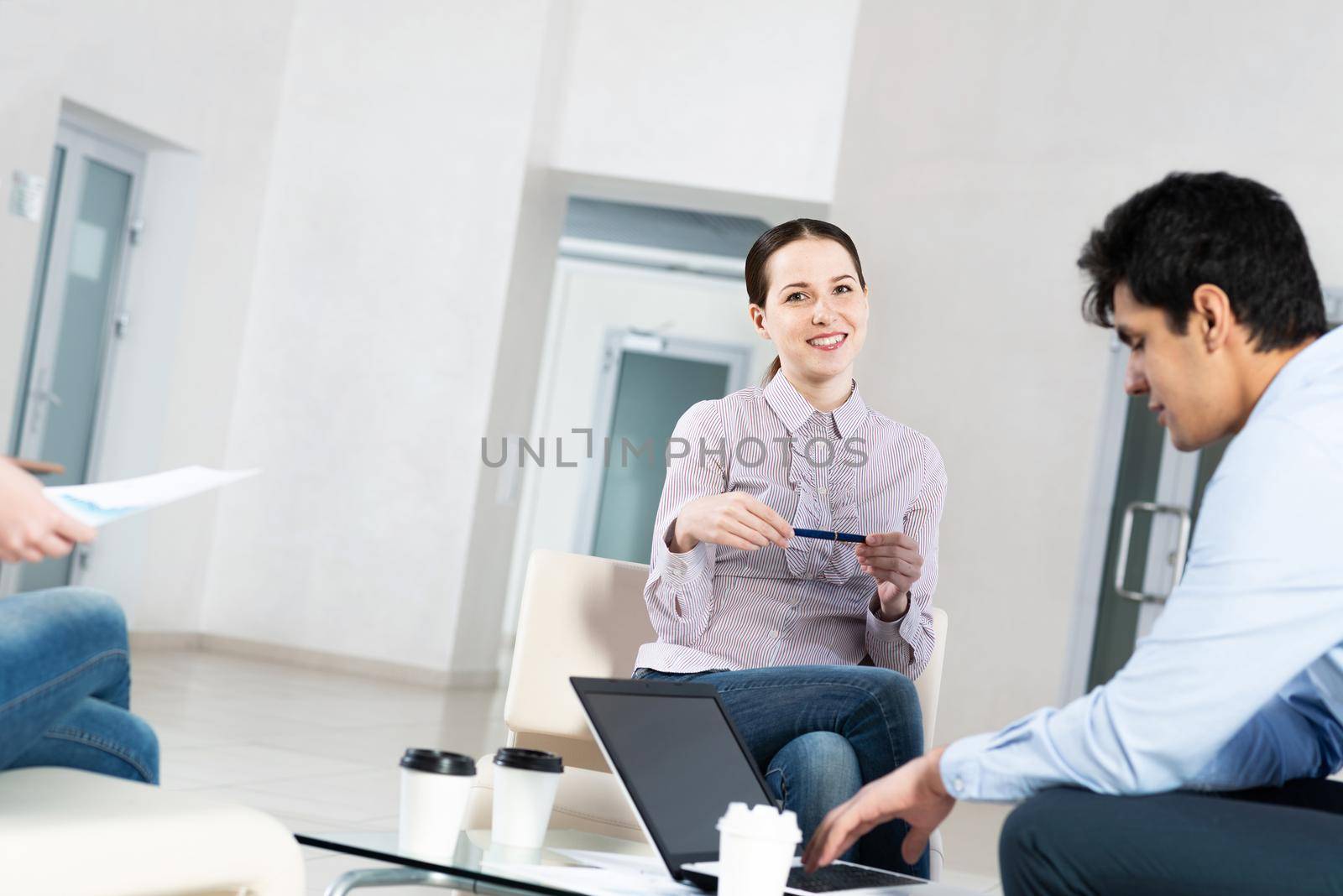 portrait of young woman interviewing for a job