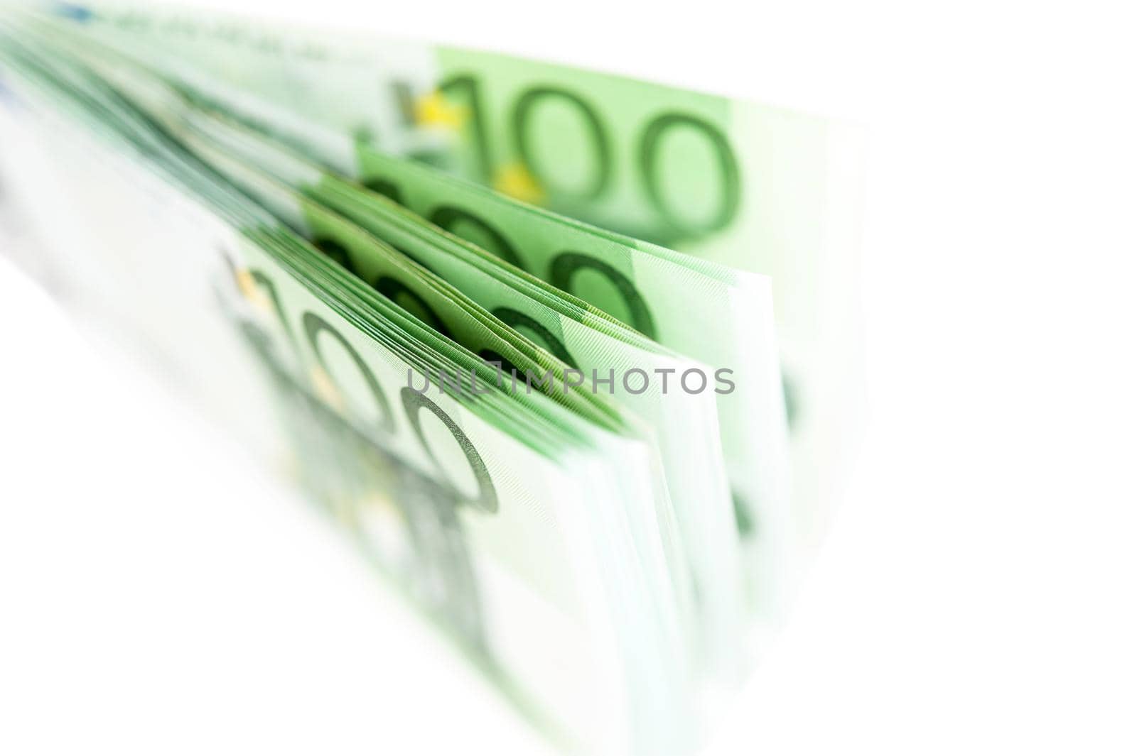 Euro money, Euro cash background. Banknotes of the european union on a white background. by bashta