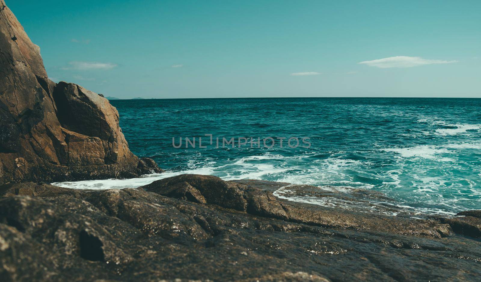 Beautiful seascape, rocky coastline by alexAleksei