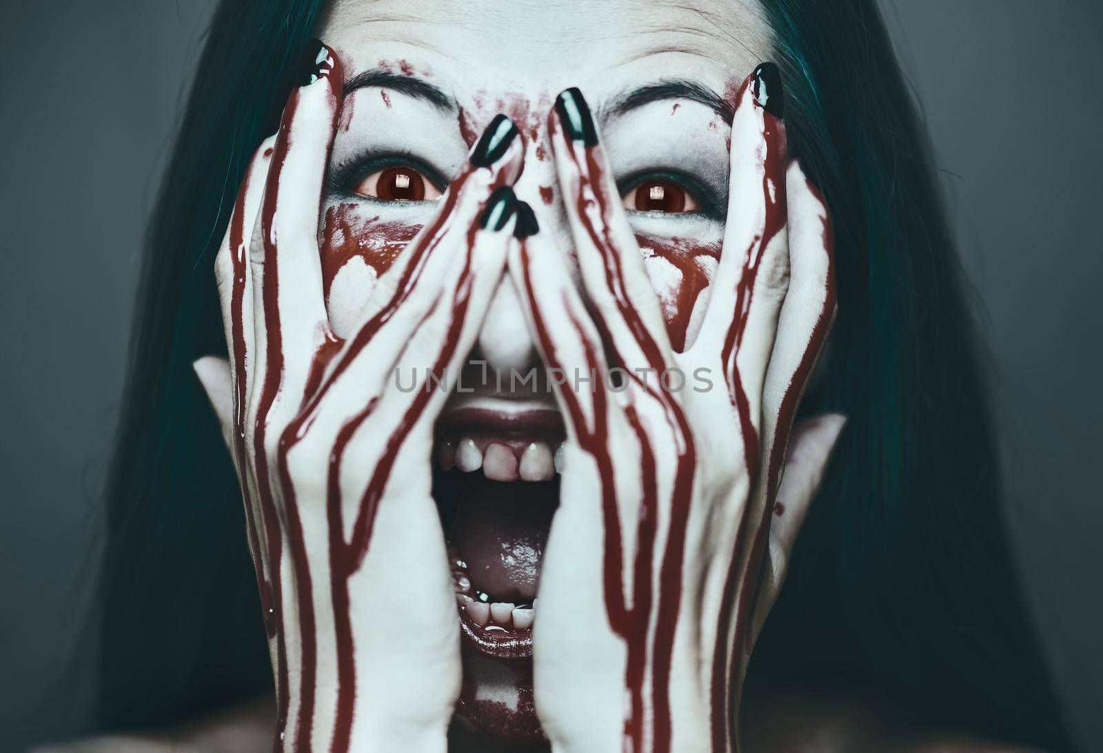 Scary woman in blood by alexAleksei