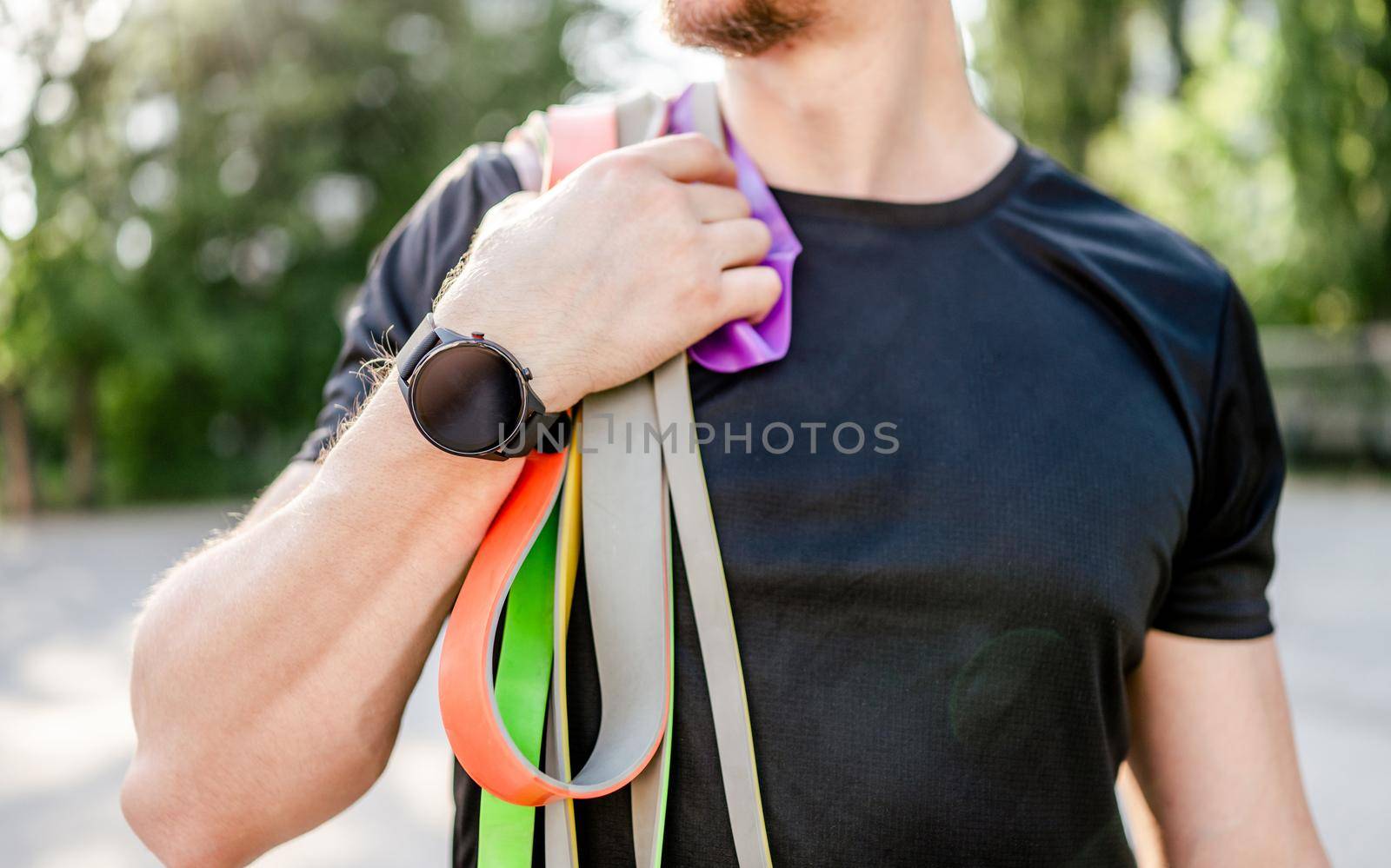 Man doing workout outdoors by tan4ikk1