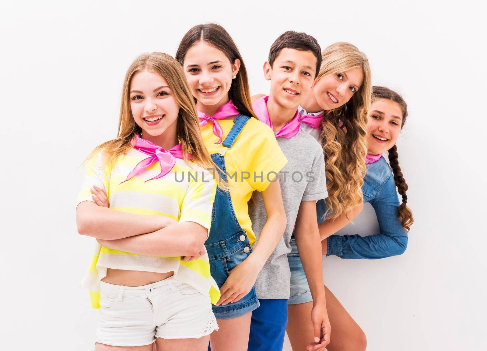 cute teenage children standing one by one by GekaSkr
