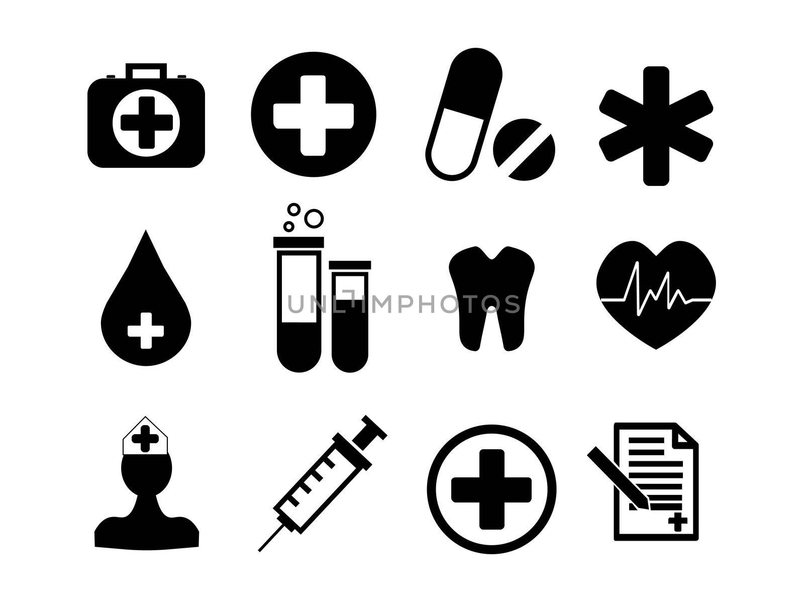Collection of medical icons. first aid. illustration eps