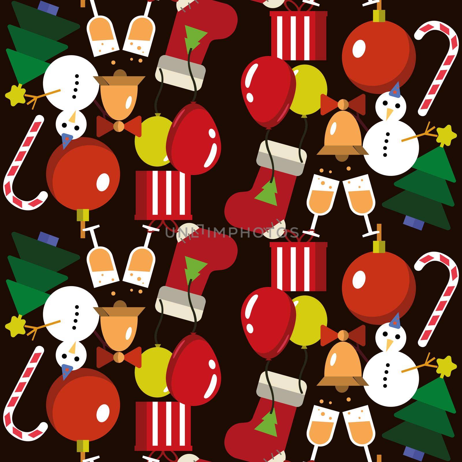 Seamless pattern. Merry Christmas and New Year. by Alxyzt