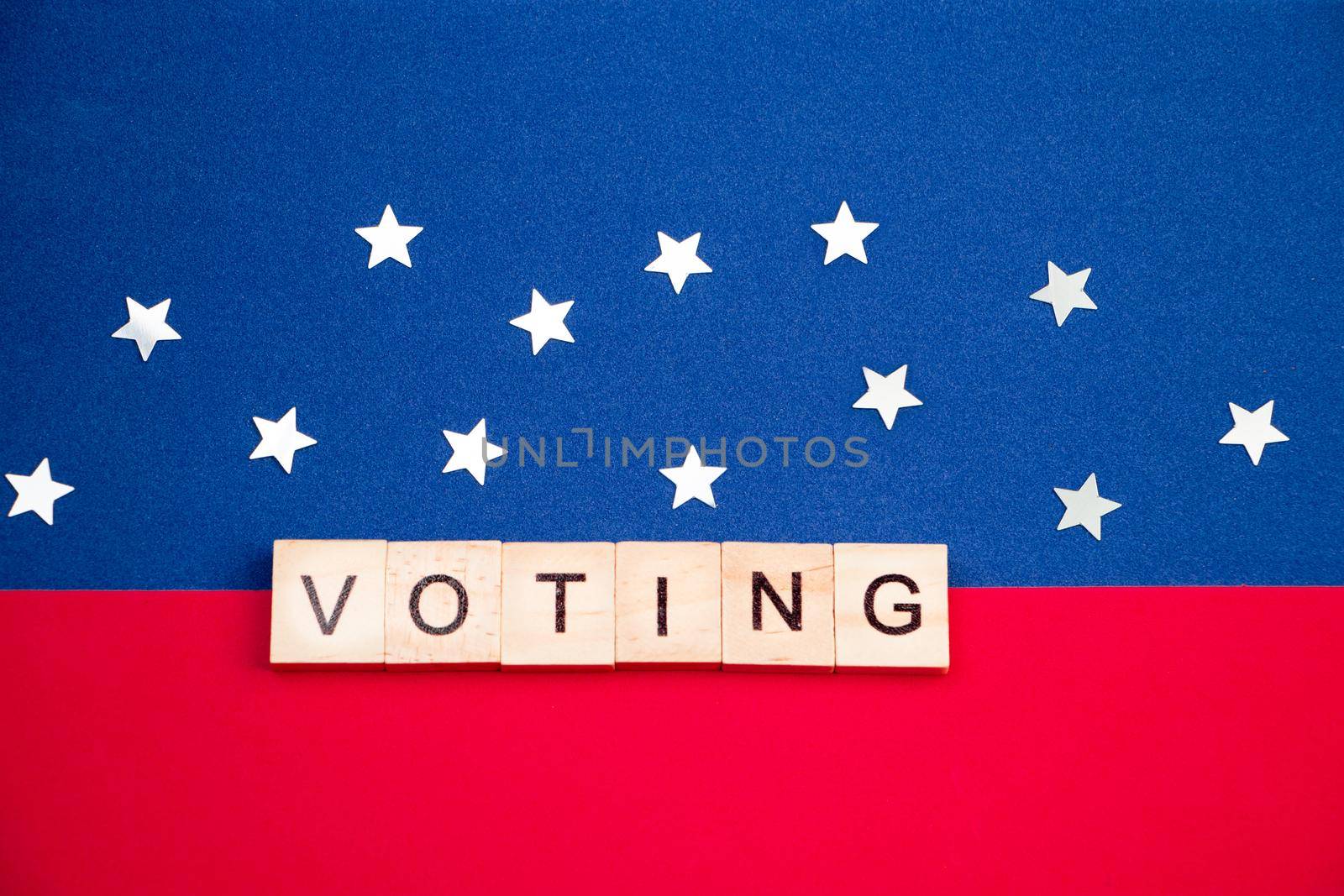 USA Election Day - November 3, 2020. Voting concept. Sign on red and blue background. by Statuska