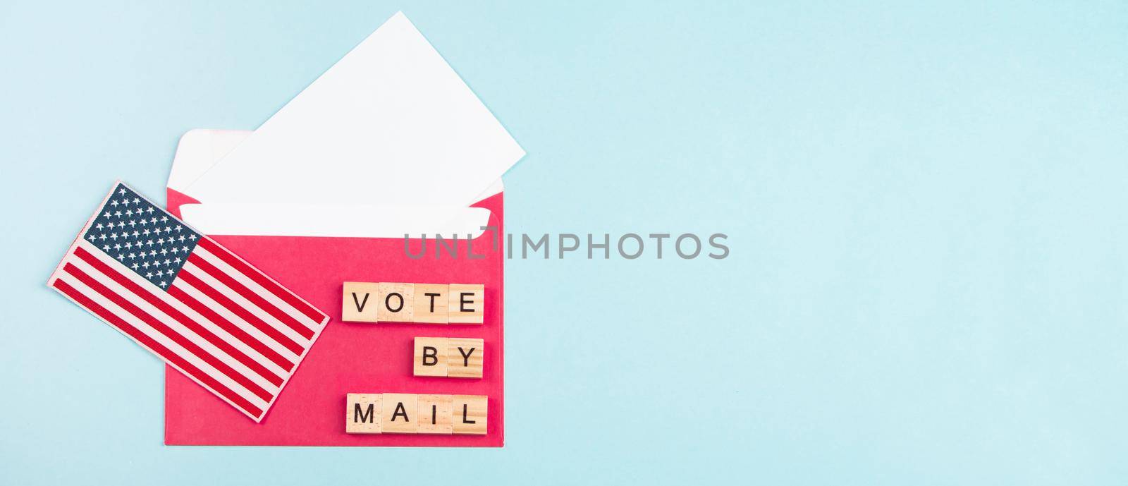 Election Day in the United States, mail voting concept. by Statuska