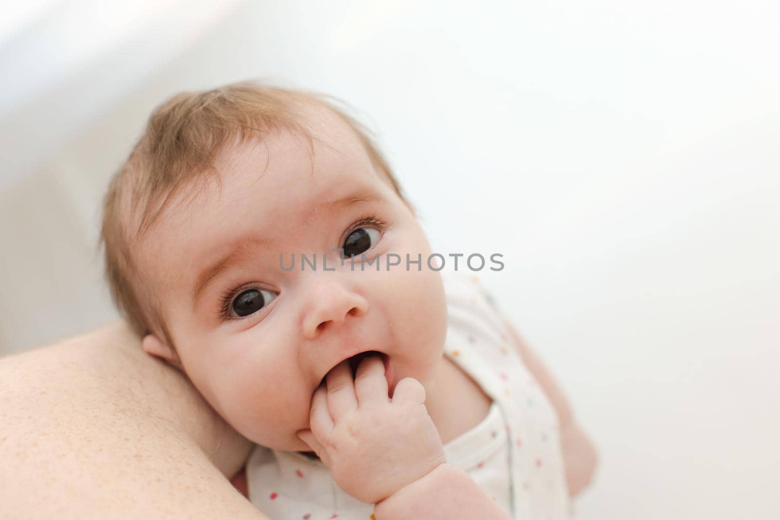 Lovely baby sucking hand by Demkat