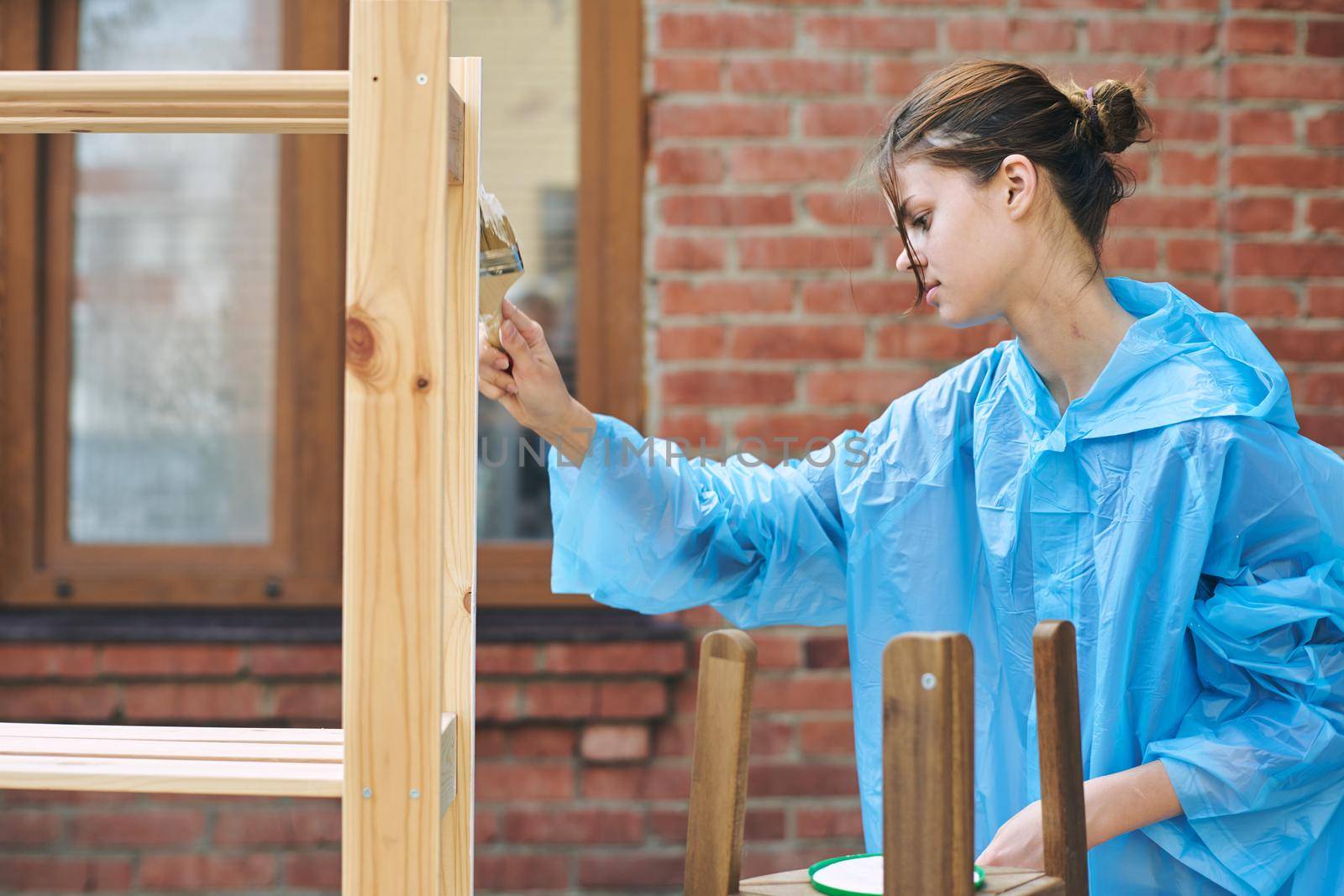 women paint wooden structures brush painter decoration by Vichizh