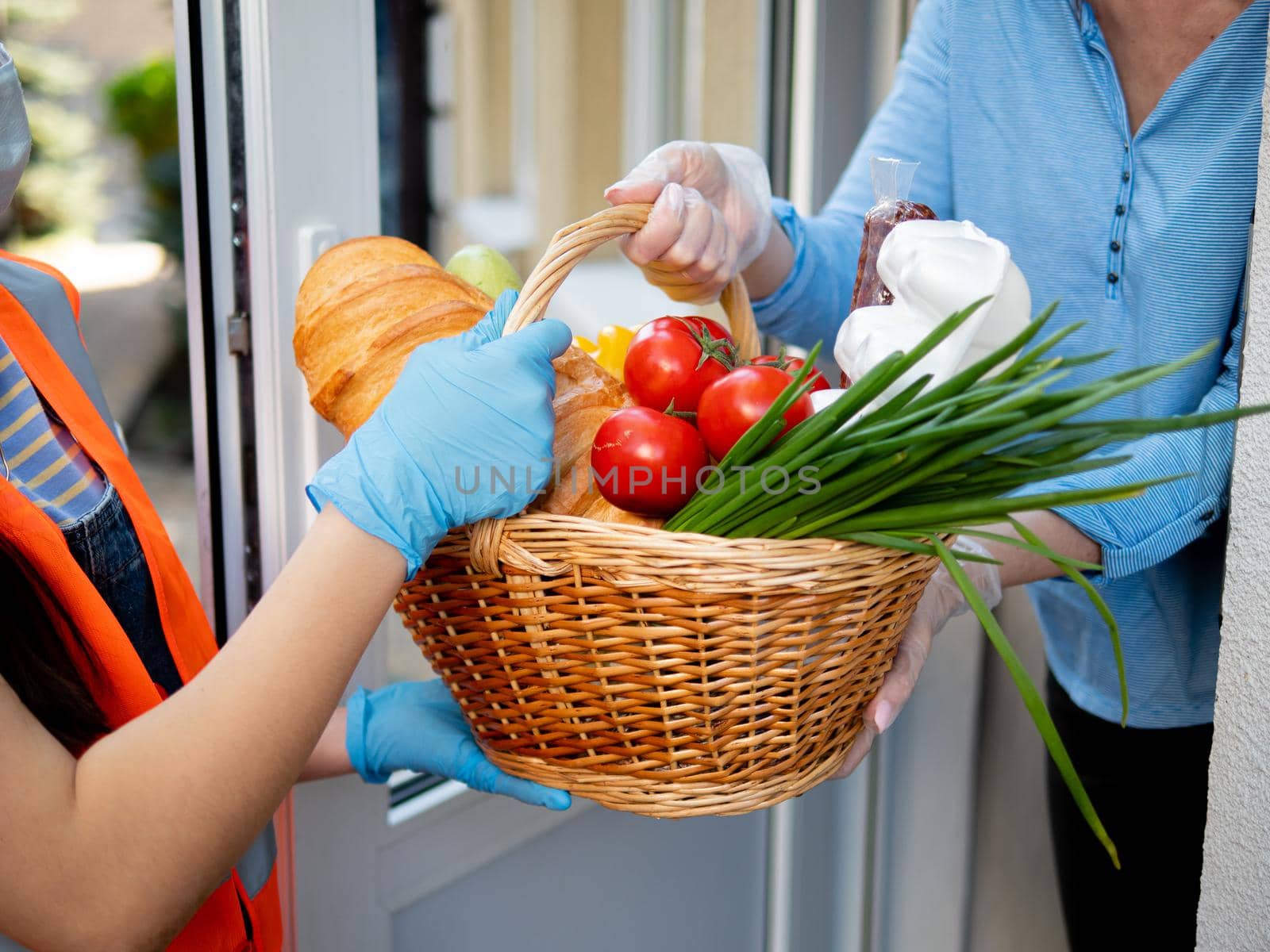 Food delivery during a pandemic coronavirus.