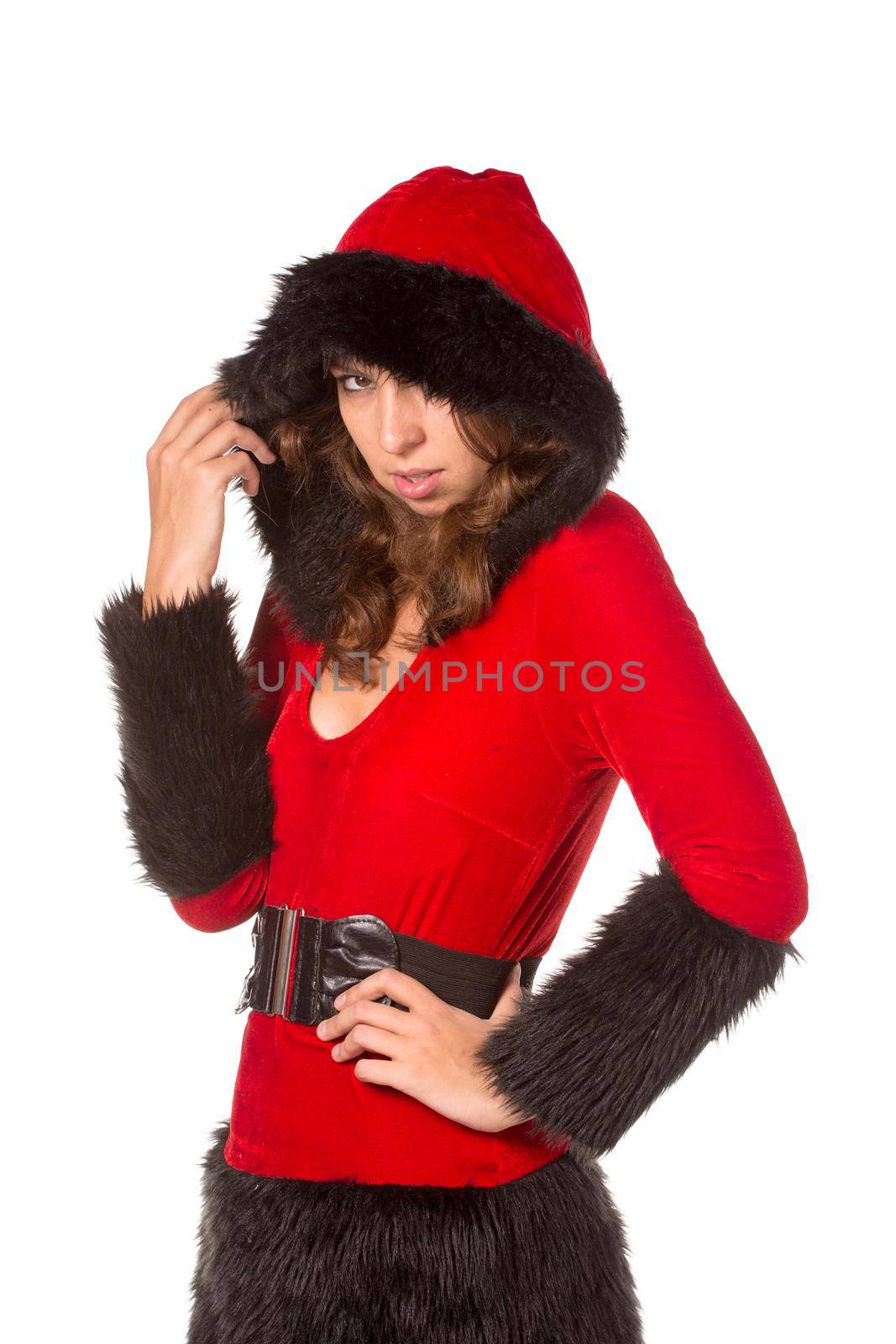 Beautiful young woman dressed with Christmas costume by gsdonlin