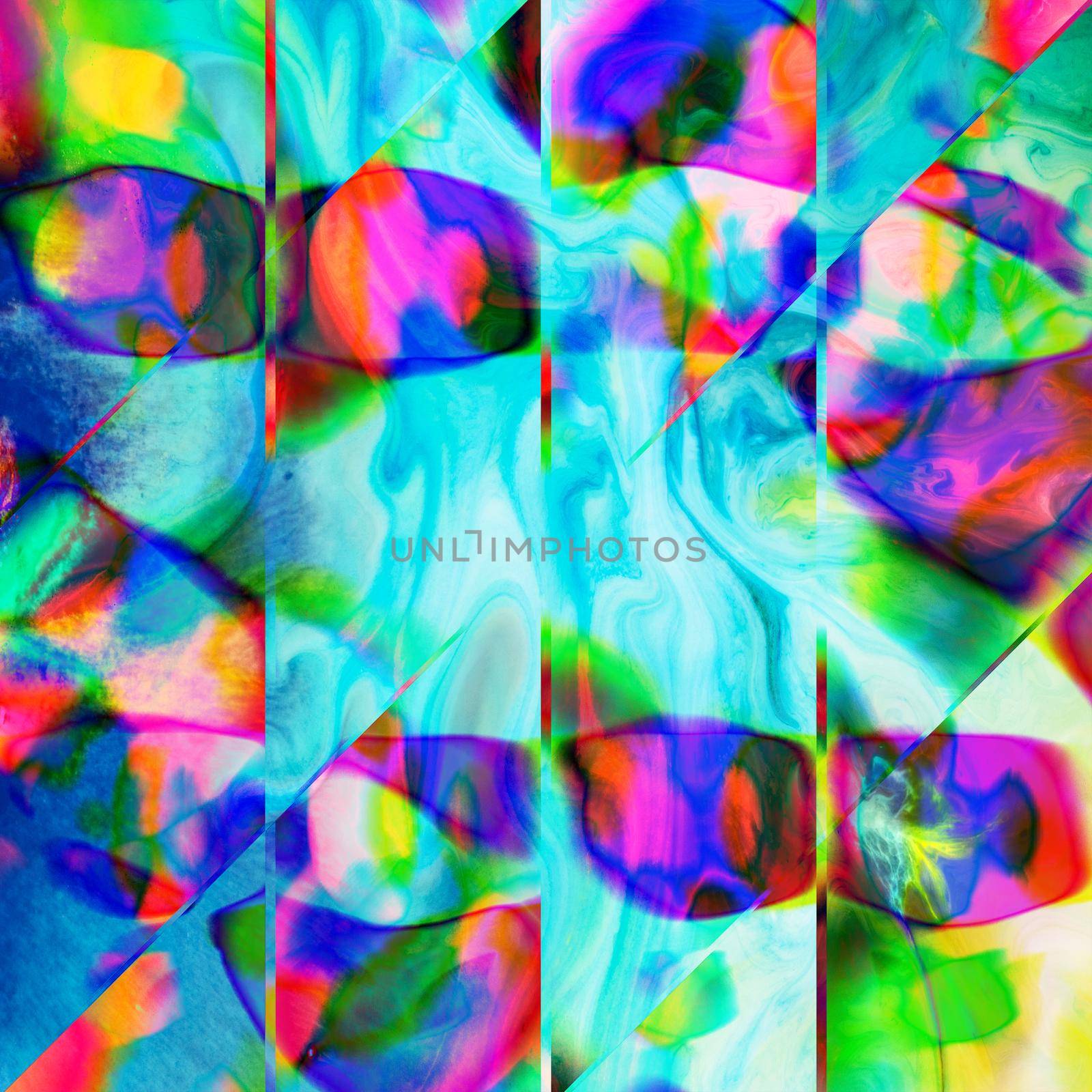 Holographic background in the style of the 80-90s. Real texture of cellophane film in bright acid colors. by bashta