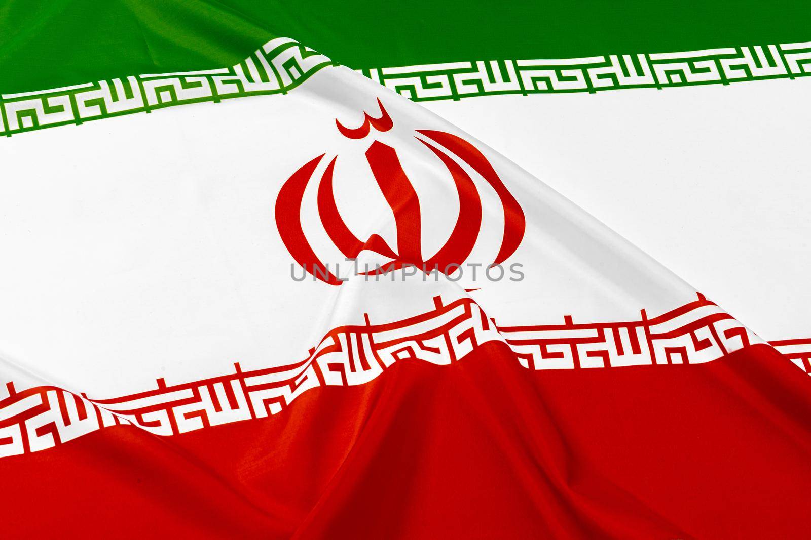 Photo of fabric flag of Iran