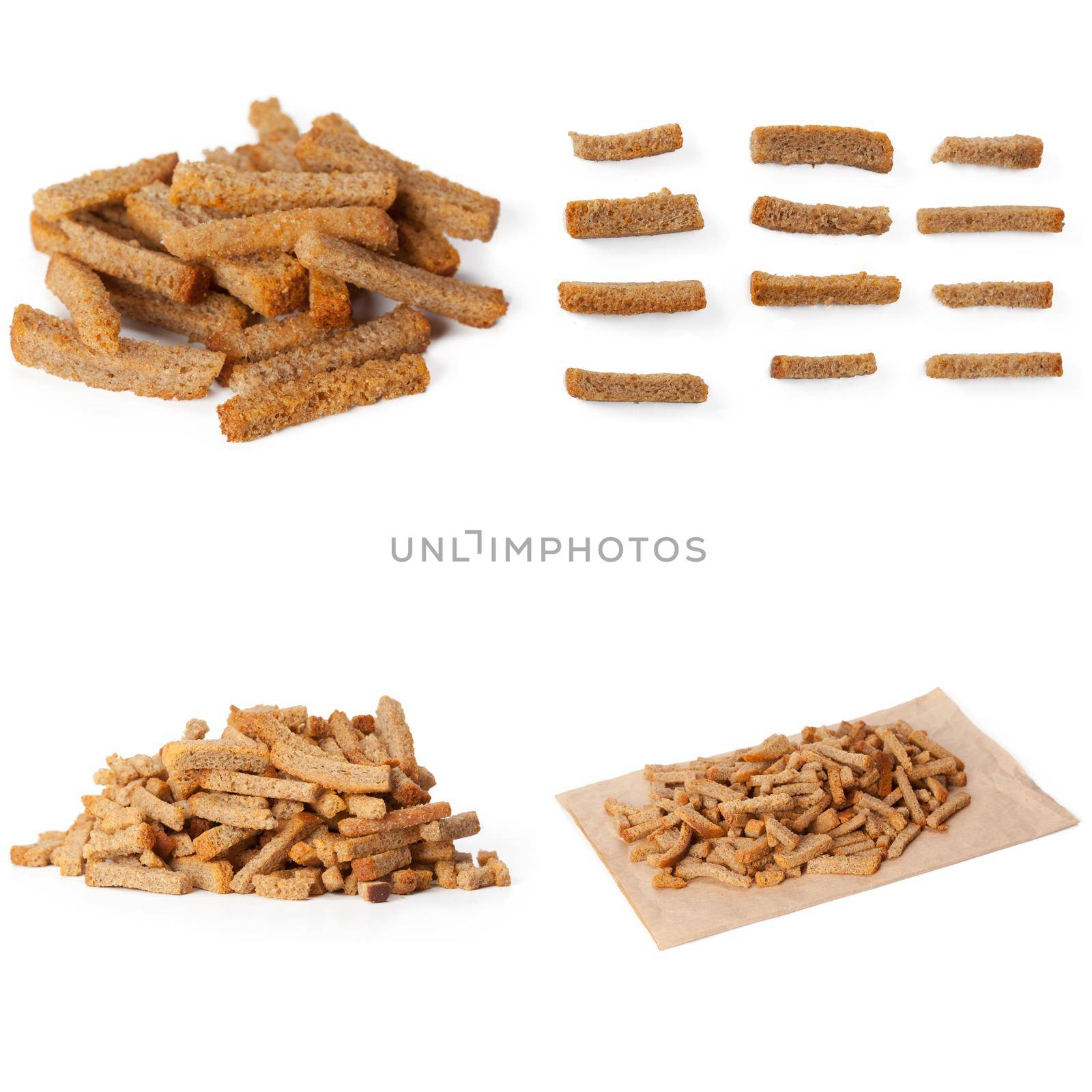 Rye Bread crackers. Isolated on white background