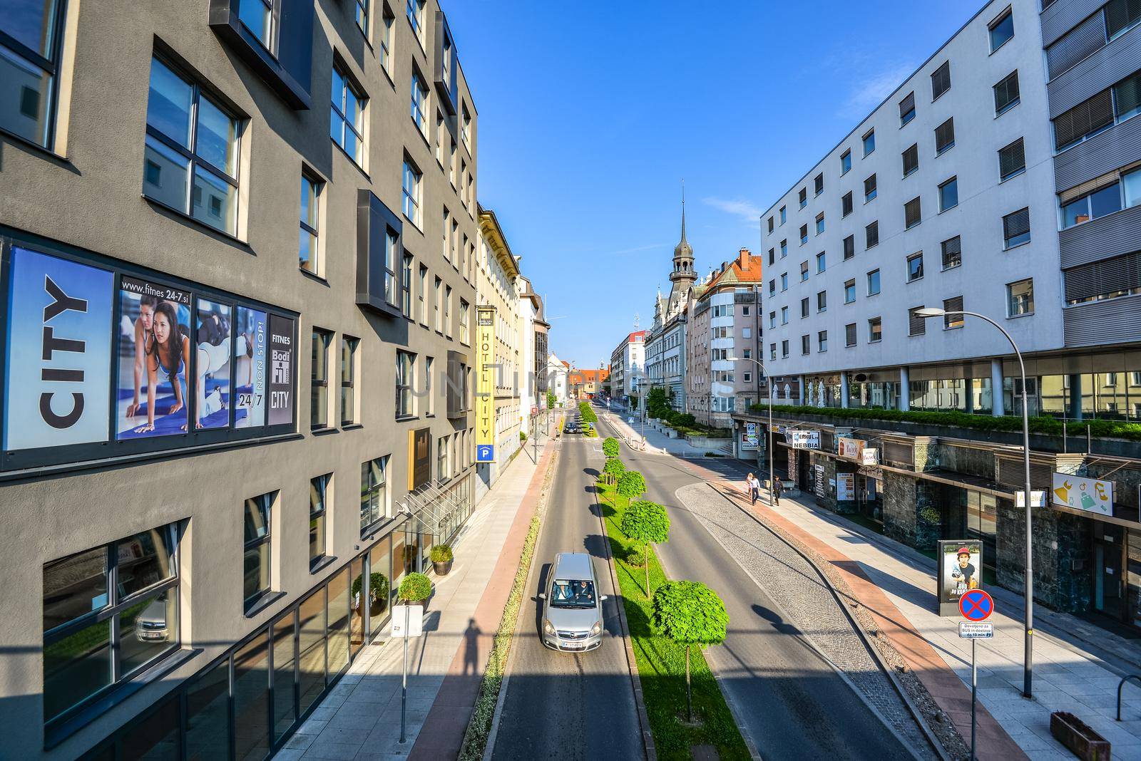 Maribor, Slovenia - May 20, 2018: City Maribor Hotel in City Centre of Maribor, Slovenia