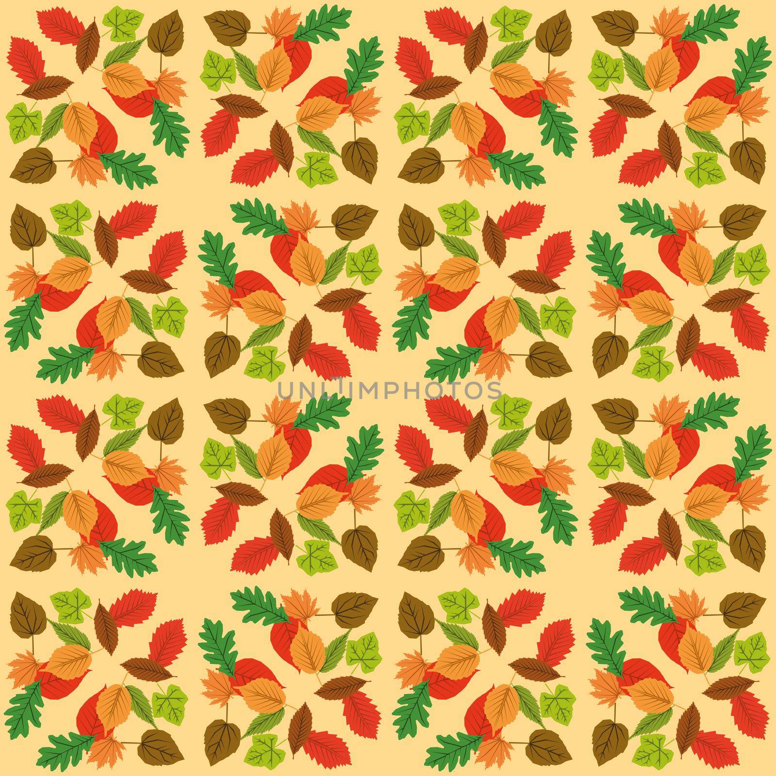 Autumn leaf design over white yellow background by Alxyzt